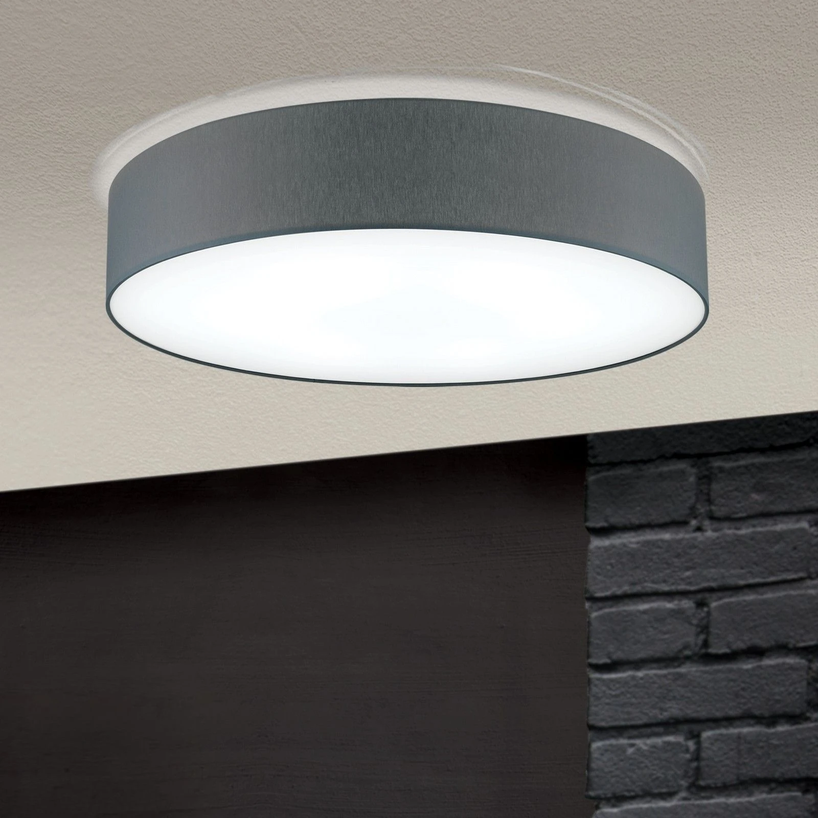 Plafonska lampa SHADE, cilindrični sivi abažur, Ø 60 cm