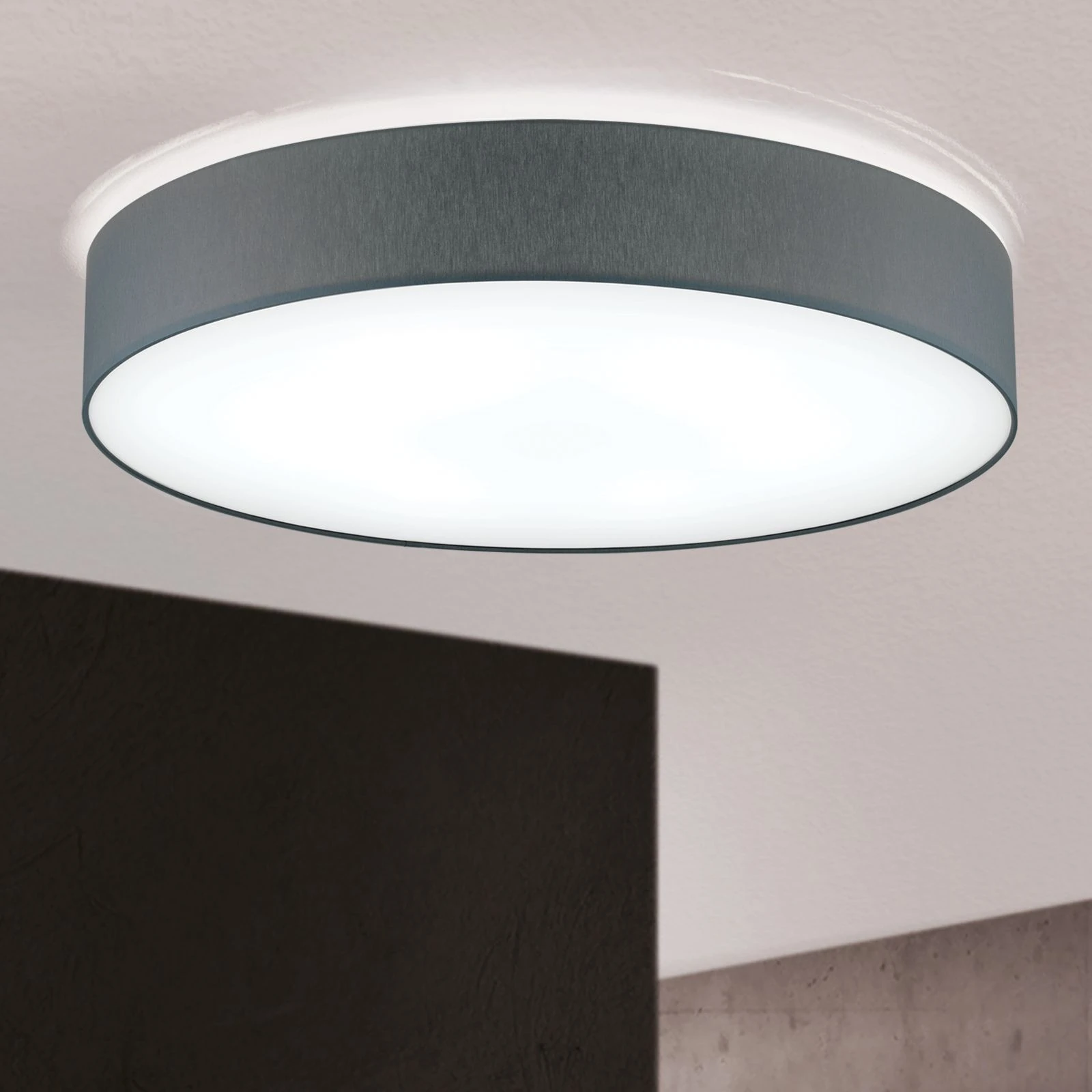 Plafonska lampa SHADE, cilindrični sivi abažur, Ø 100 cm