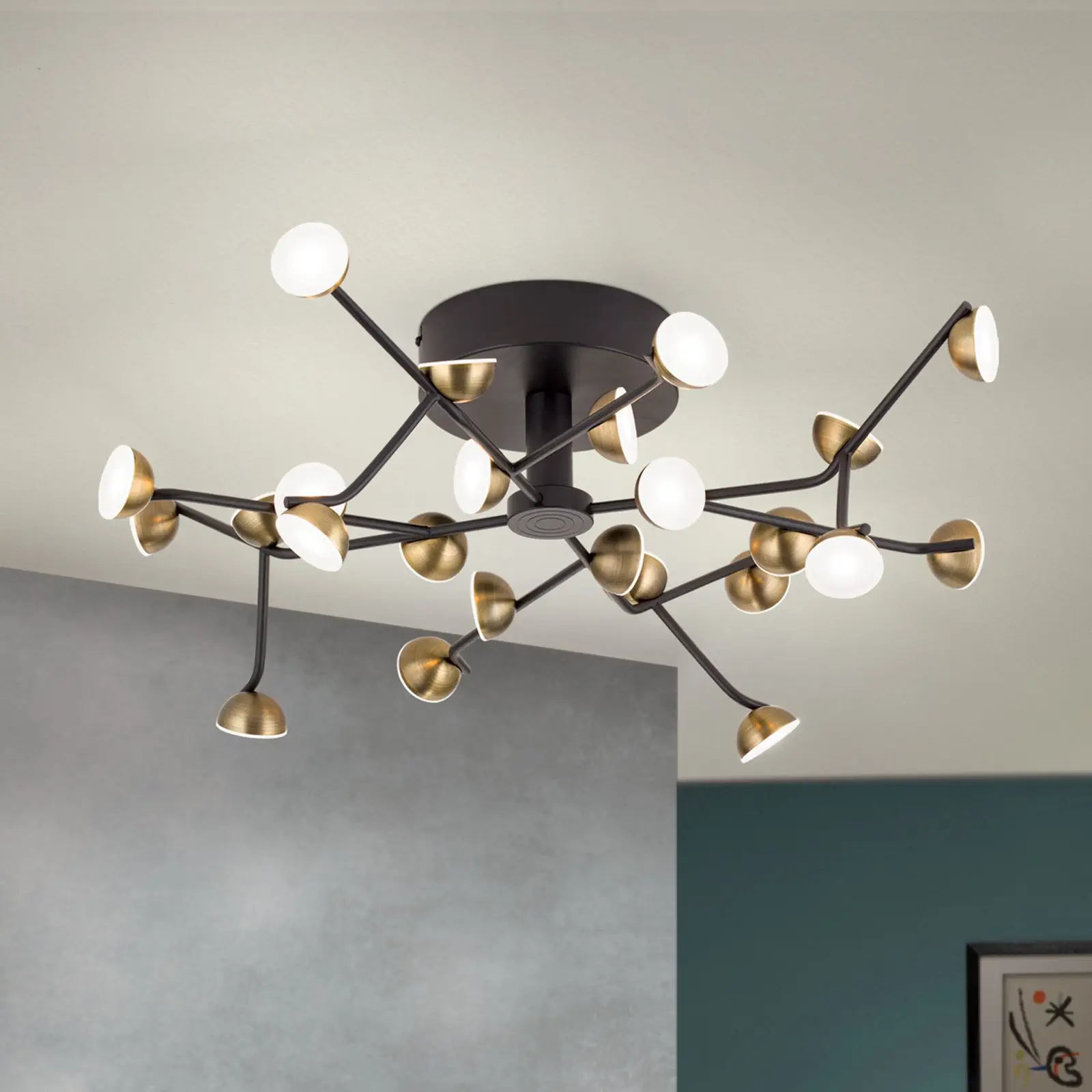 LED plafonska lampa BLOSSOM, 24 izvora svetla, antik izgled