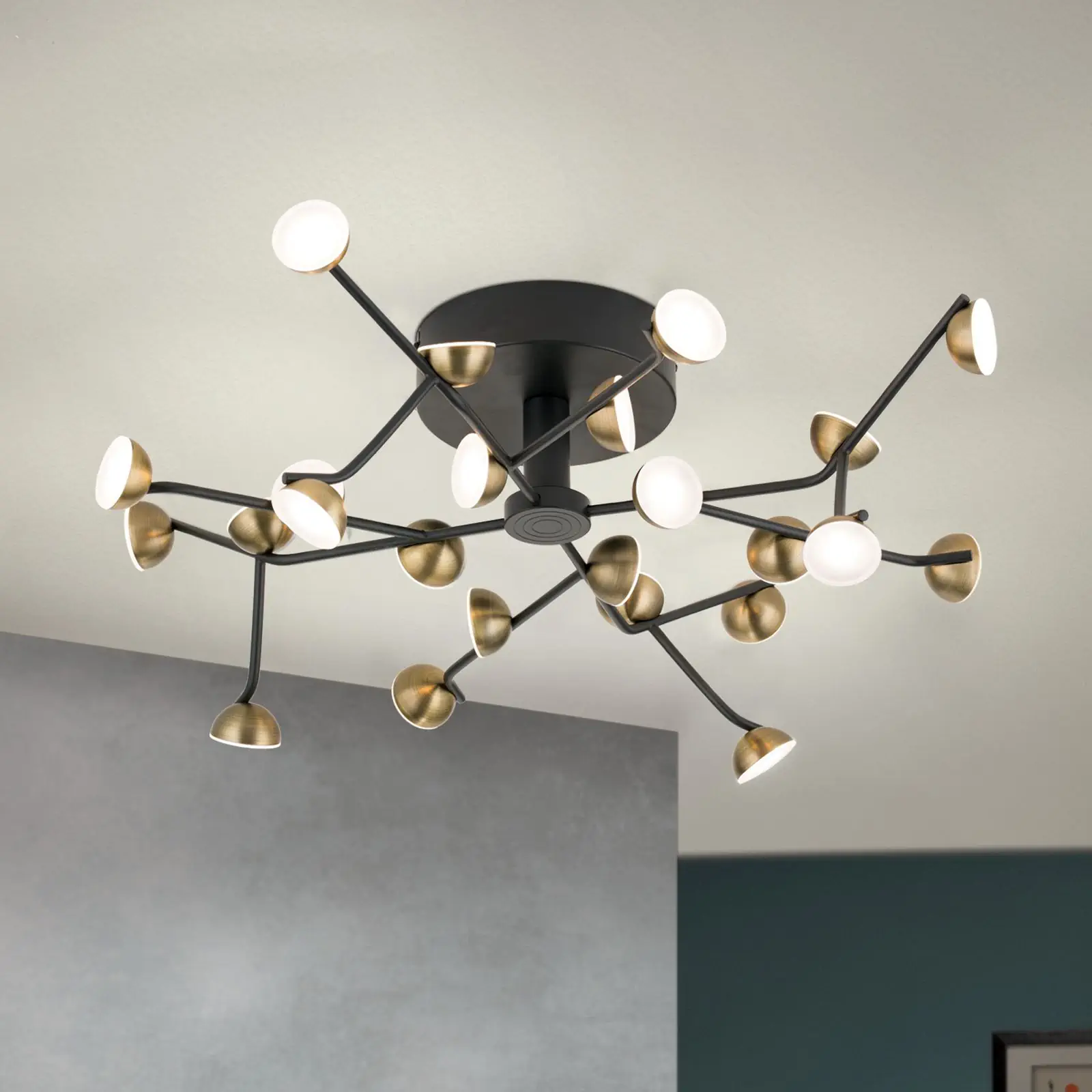 LED plafonska lampa BLOSSOM, 24 izvora svetla, antik izgled - 2