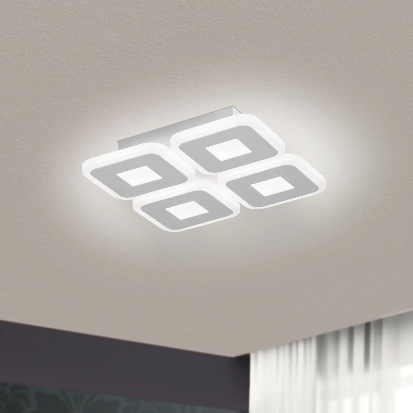 LED plafonska lampa DOMINO, 4 izvora svetla, bela - 2