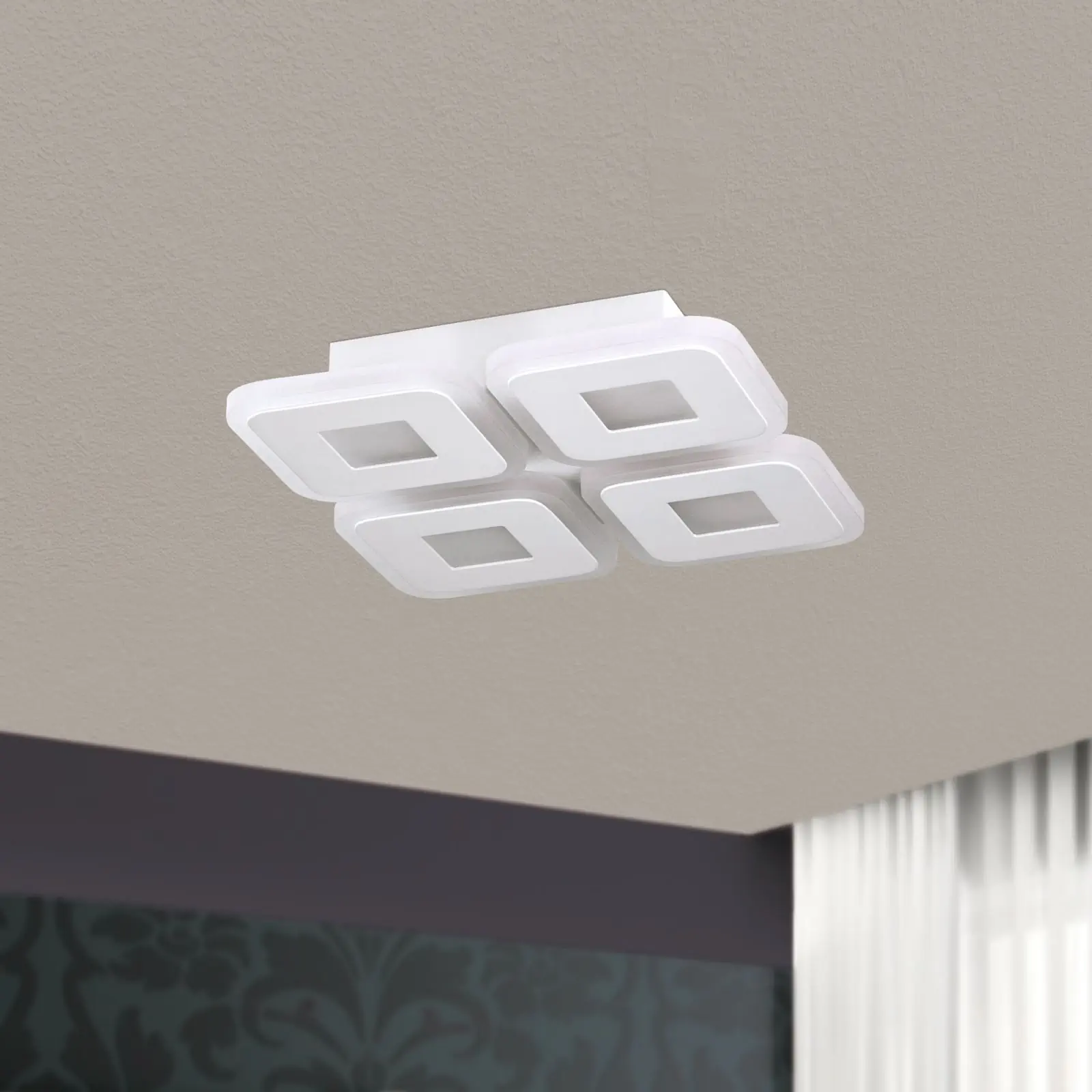 LED plafonska lampa DOMINO, 4 izvora svetla, bela - 3