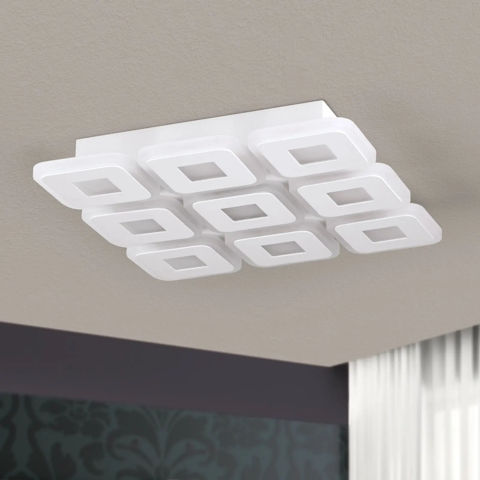 LED plafonska lampa DOMINO, 9 izvora svetla, bela - 3