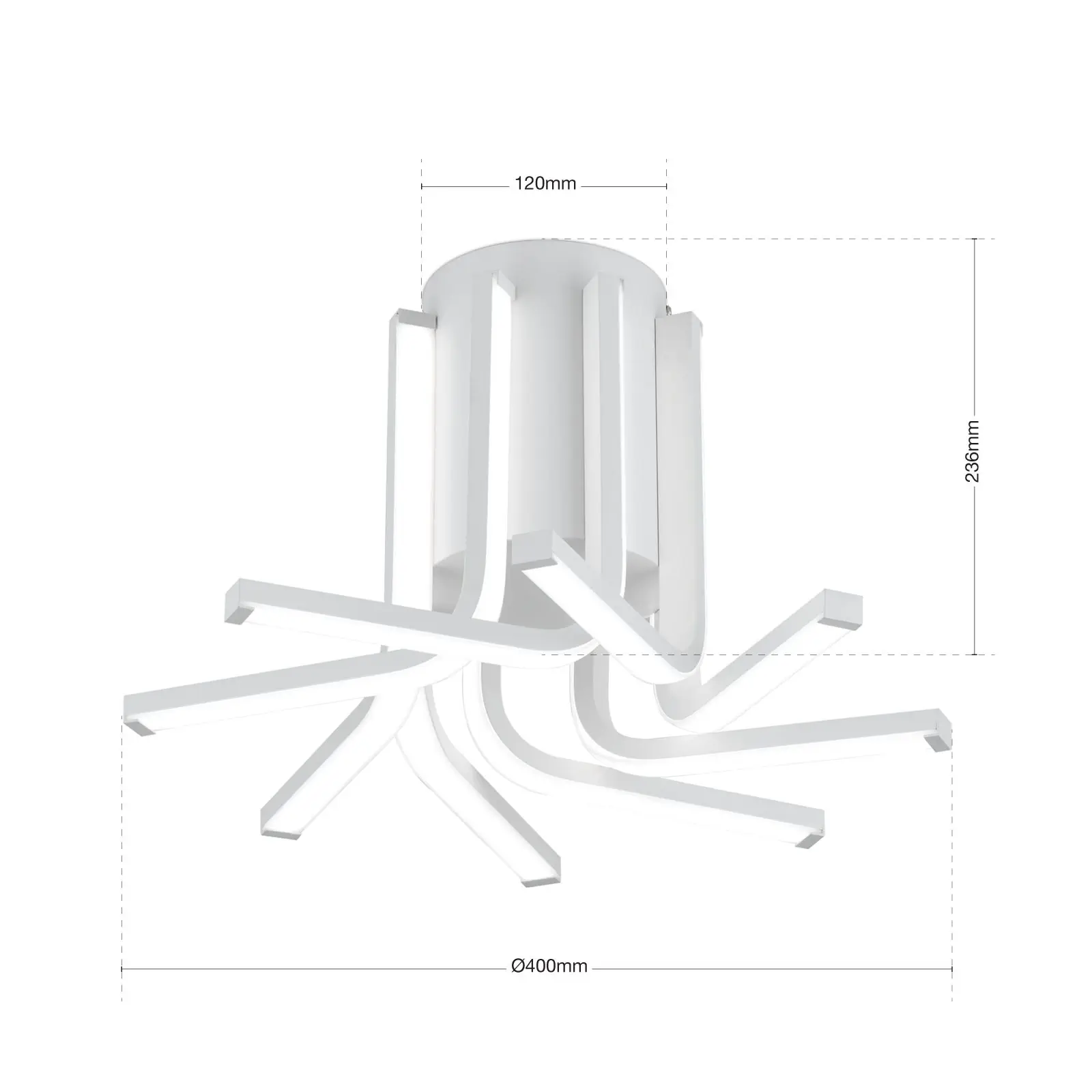 LED plafonska lampa VENTI, bela - 7