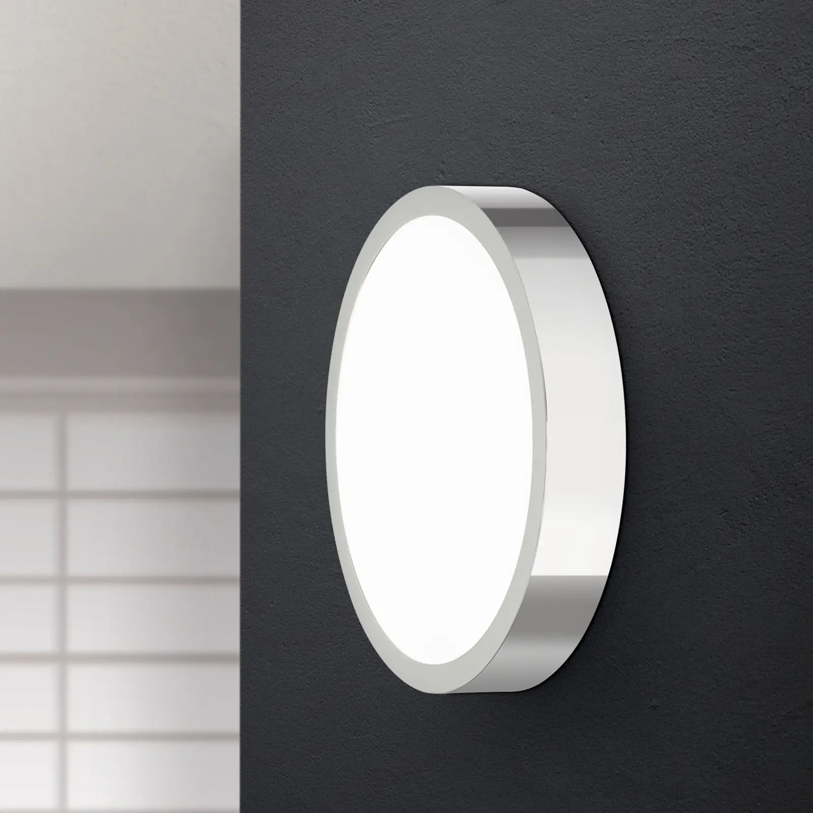 LED plafonska lampa BULLY, Ø 14 cm, hrom - 2