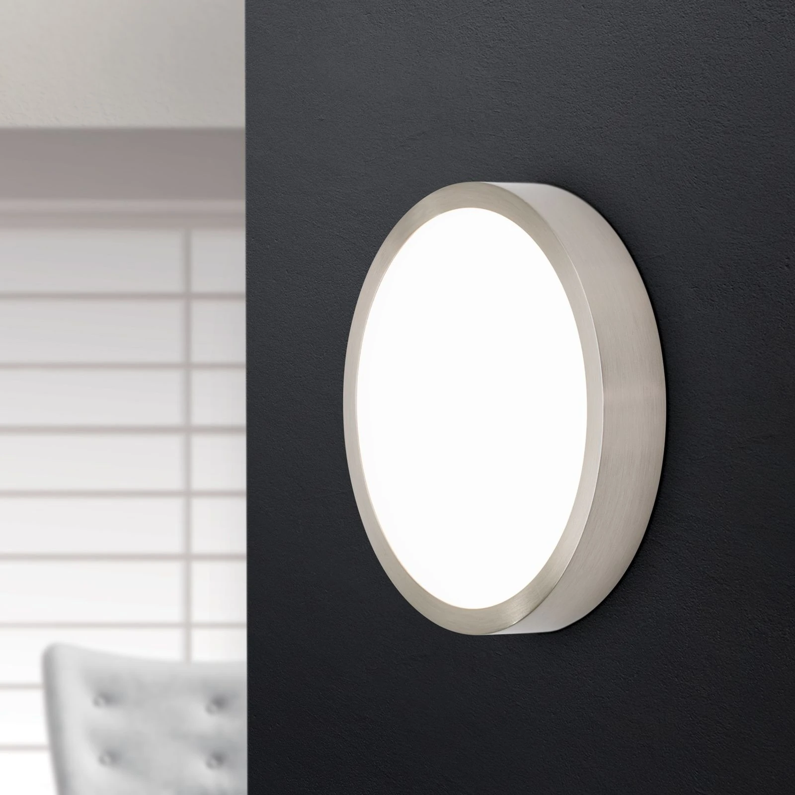 LED plafonska lampa BULLY, Ø 14 cm, saten hrom - 2