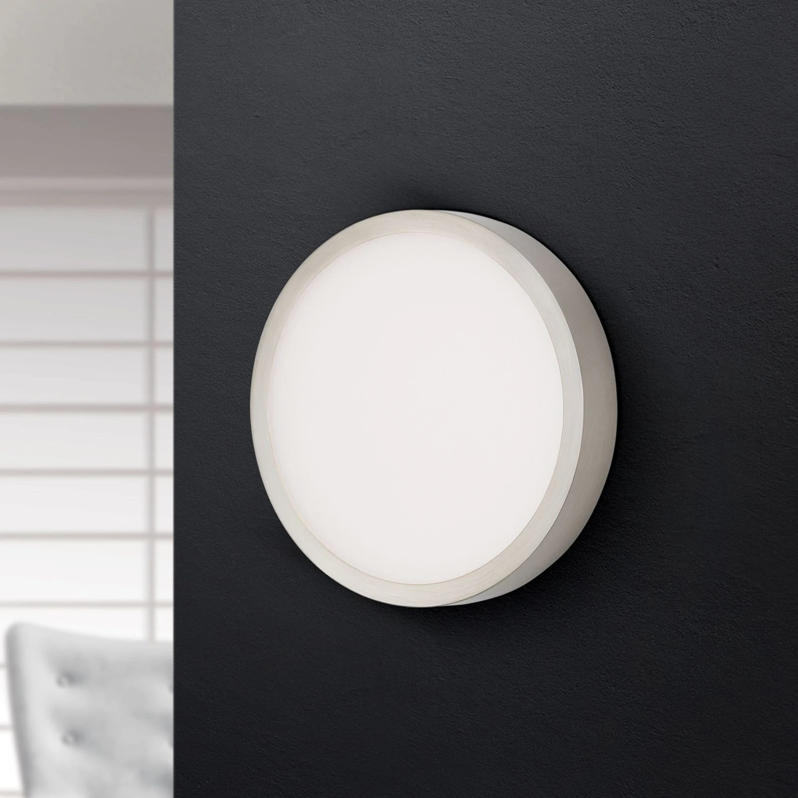 LED plafonska lampa BULLY, Ø 14 cm, saten hrom - 3