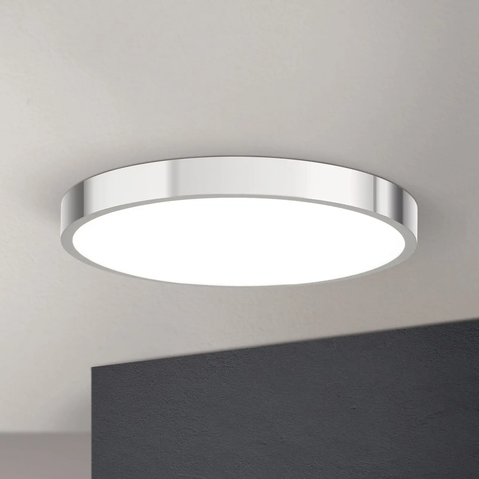 LED plafonska lampa BULLY, Ø 24 cm, hrom - 2