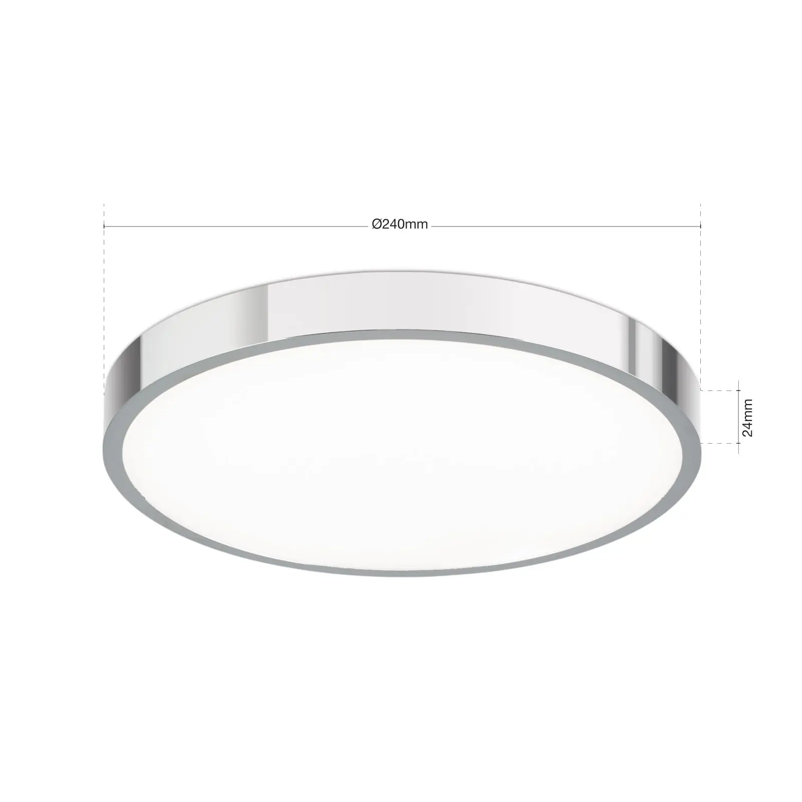 LED plafonska lampa BULLY, Ø 24 cm, hrom - 7