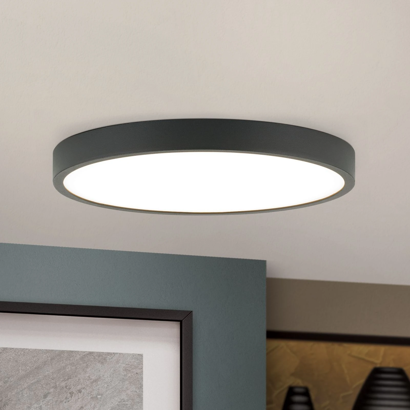 LED plafonska lampa BULLY, Ø 24 cm, crna - 2