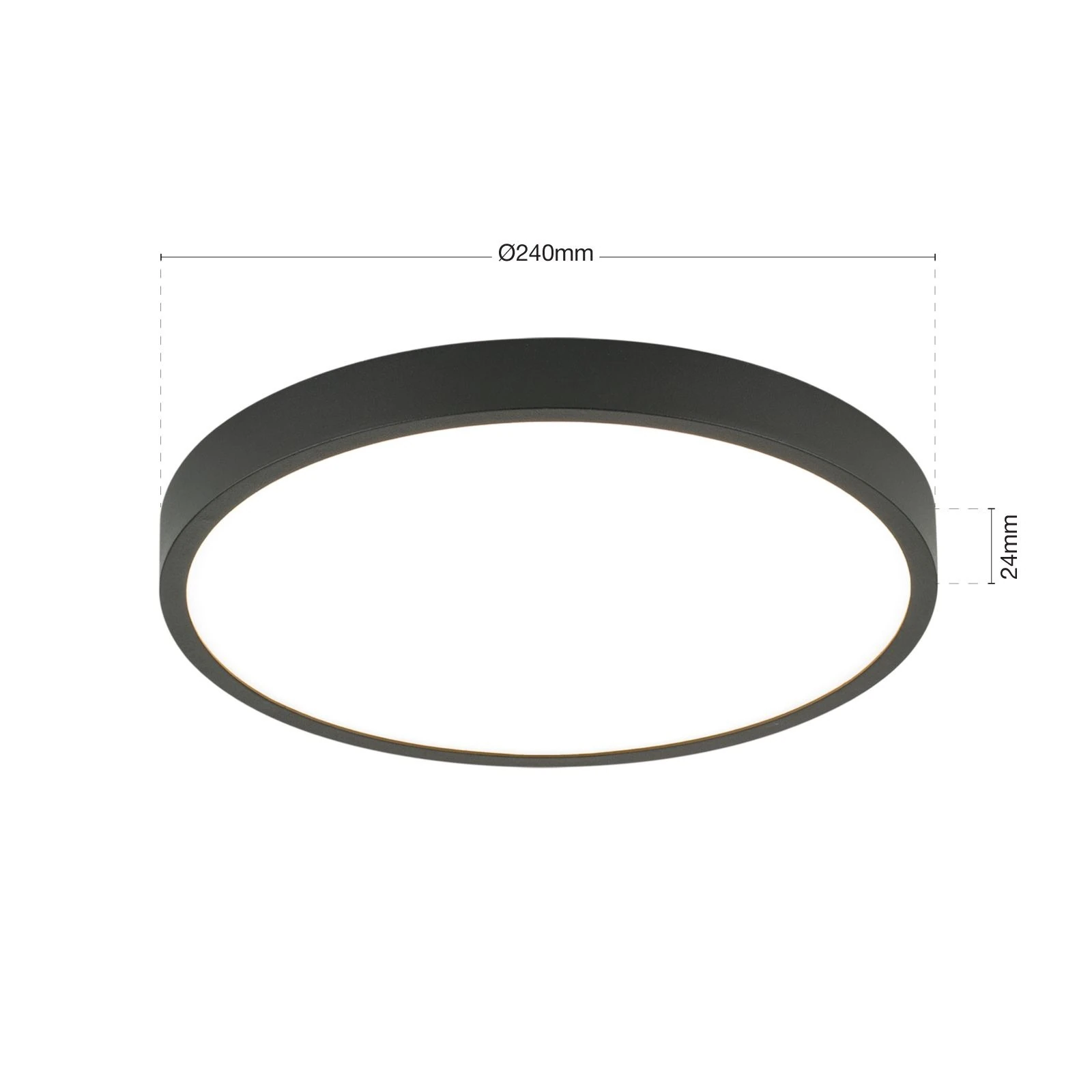 LED plafonska lampa BULLY, Ø 24 cm, crna - 7