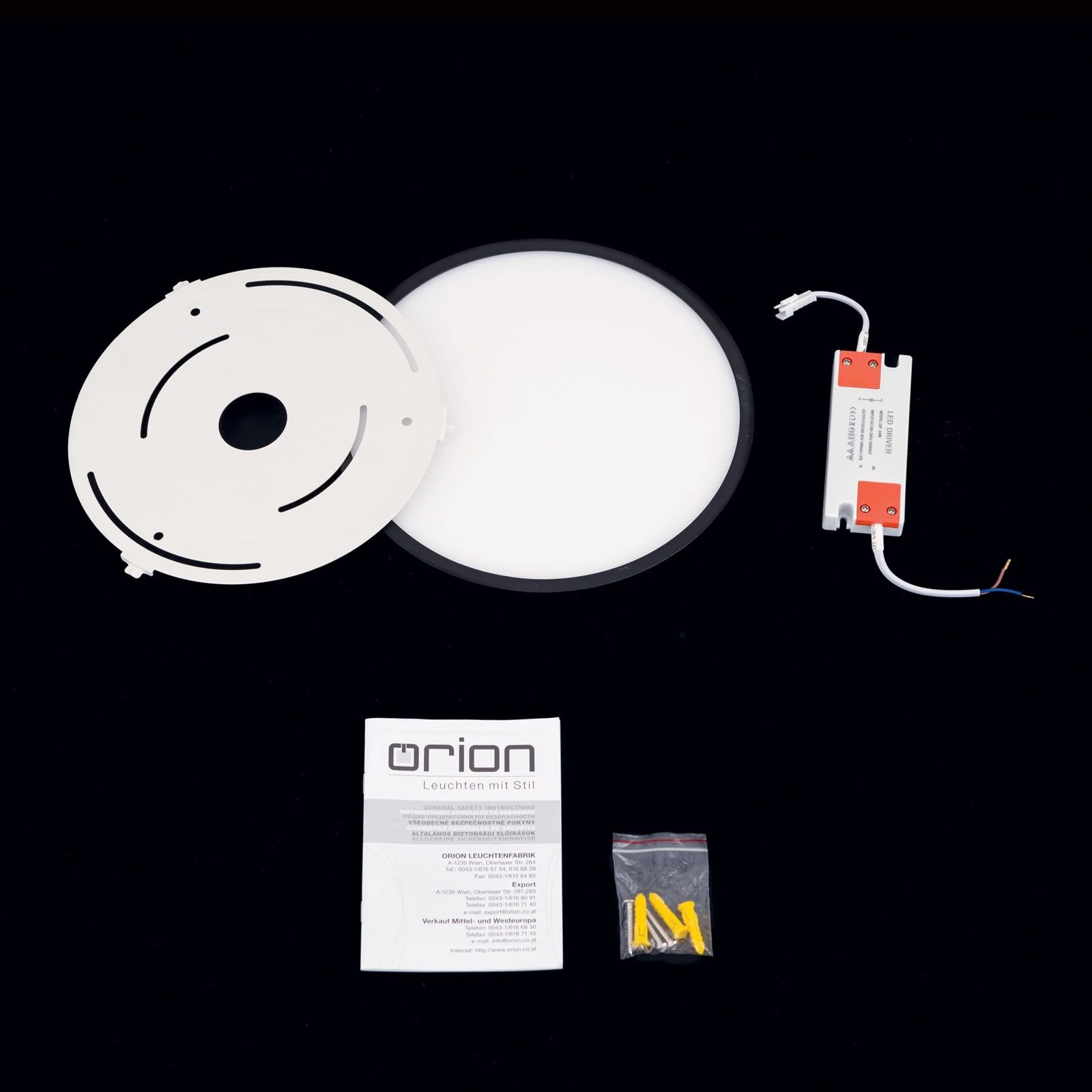 LED plafonska lampa BULLY, Ø 24 cm, crna - 8