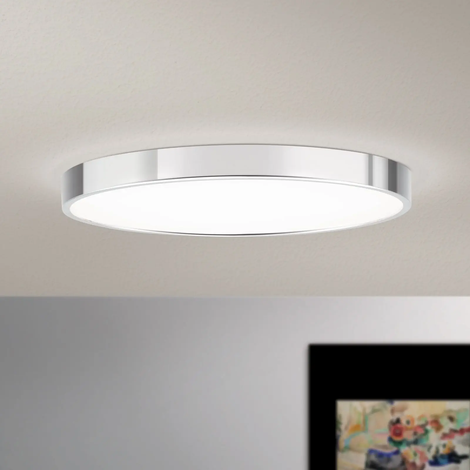 LED plafonska lampa BULLY, Ø 28 cm, hrom - 2