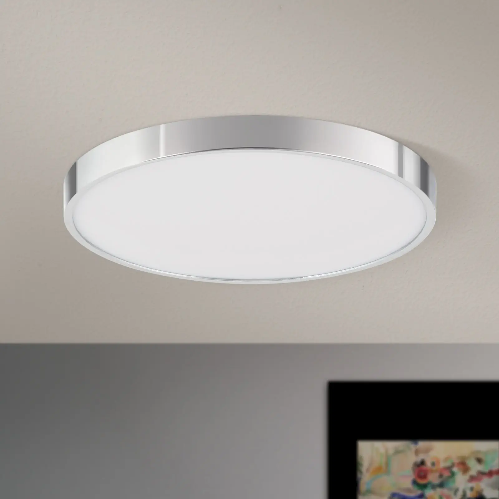 LED plafonska lampa BULLY, Ø 28 cm, hrom - 3