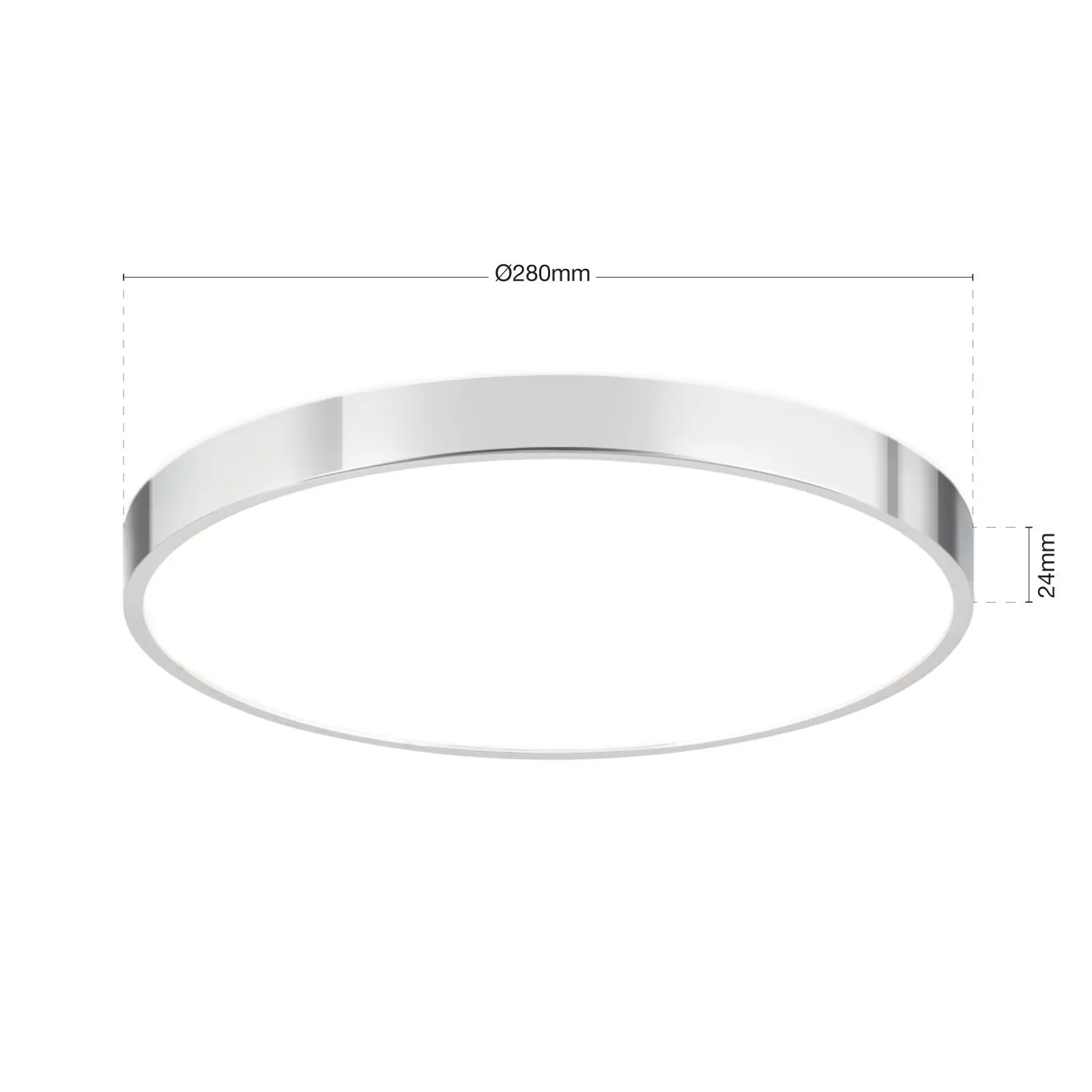 LED plafonska lampa BULLY, Ø 28 cm, hrom - 7