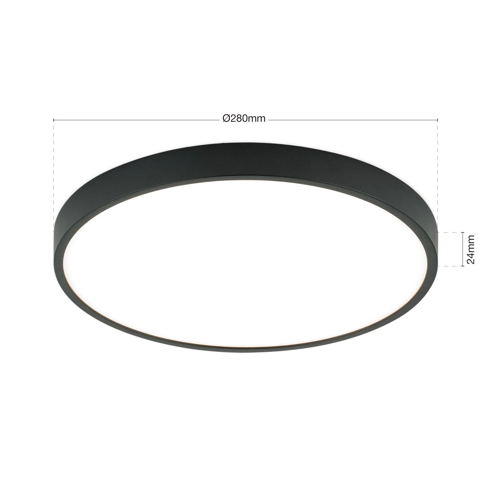 LED plafonska lampa BULLY, Ø 28 cm, crna - 7