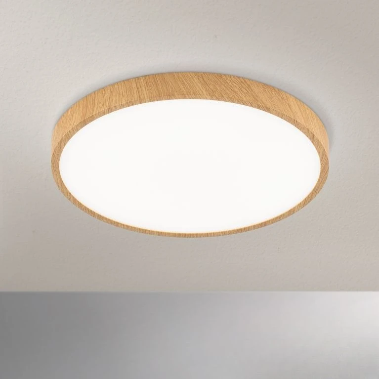 LED plafonska lampa BULLY, Ø 28 cm, drvo