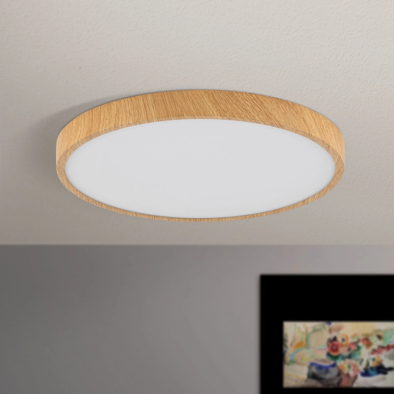LED plafonska lampa BULLY, Ø 28 cm, drvo - 3