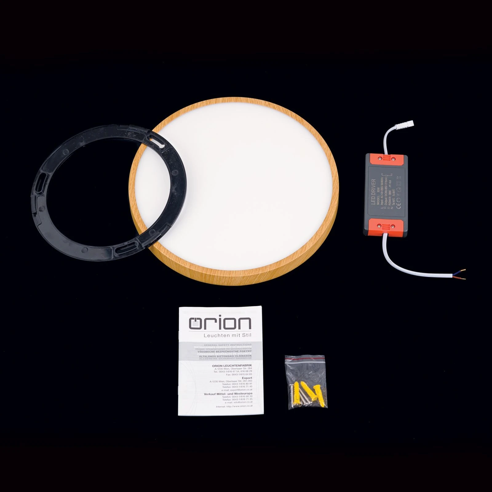 LED plafonska lampa BULLY, Ø 28 cm, drvo - 8