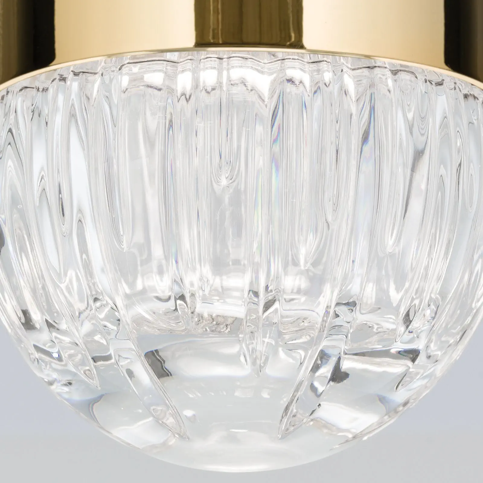 Mala plafonska lampa BALL, zlatna, sa prozirnim kristalnim staklom sa linijskim brušenjem - 6