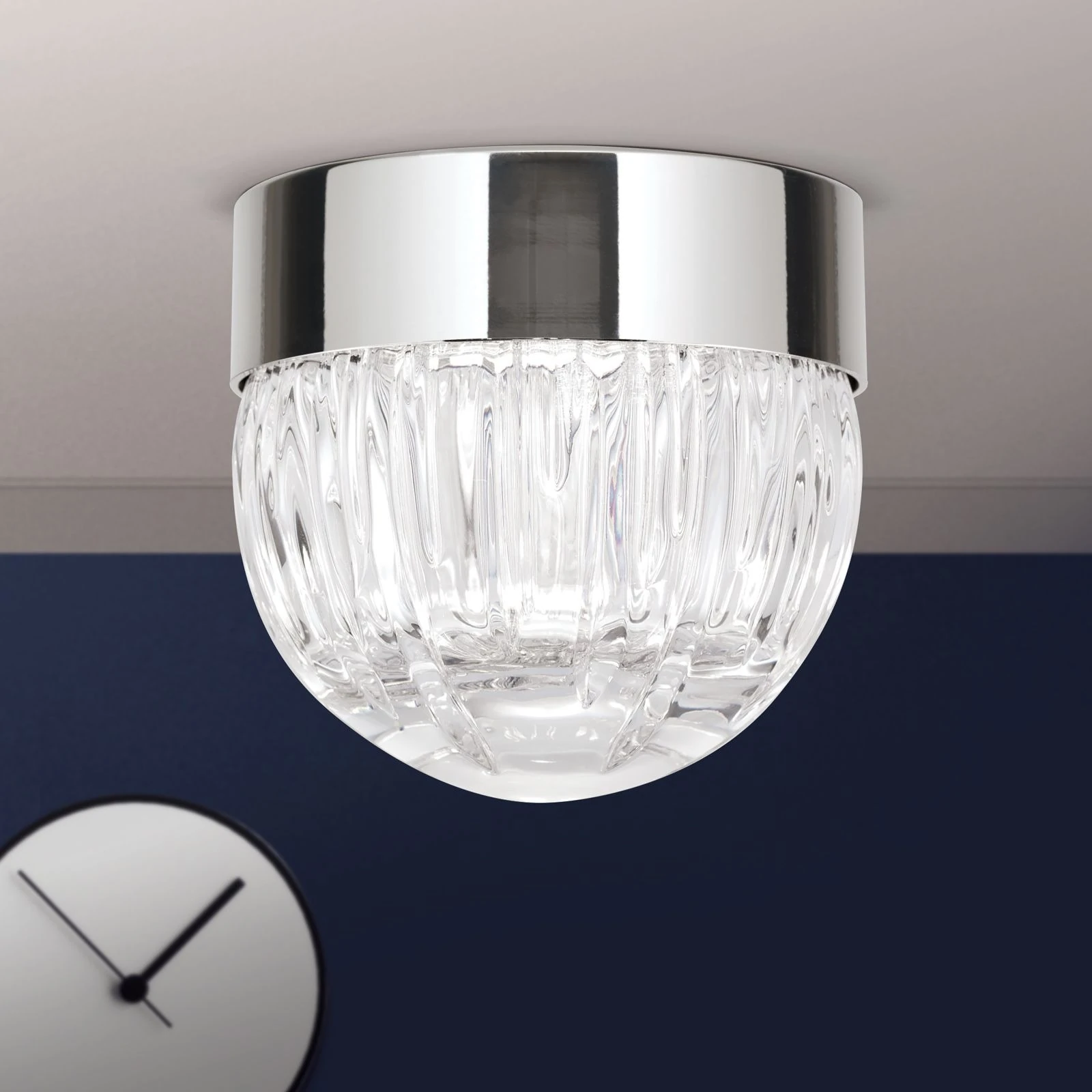 Plafonska lampa BALL, Ø 10 cm, nikl, prozirno kristalno staklo (ručno sečeno) - 2