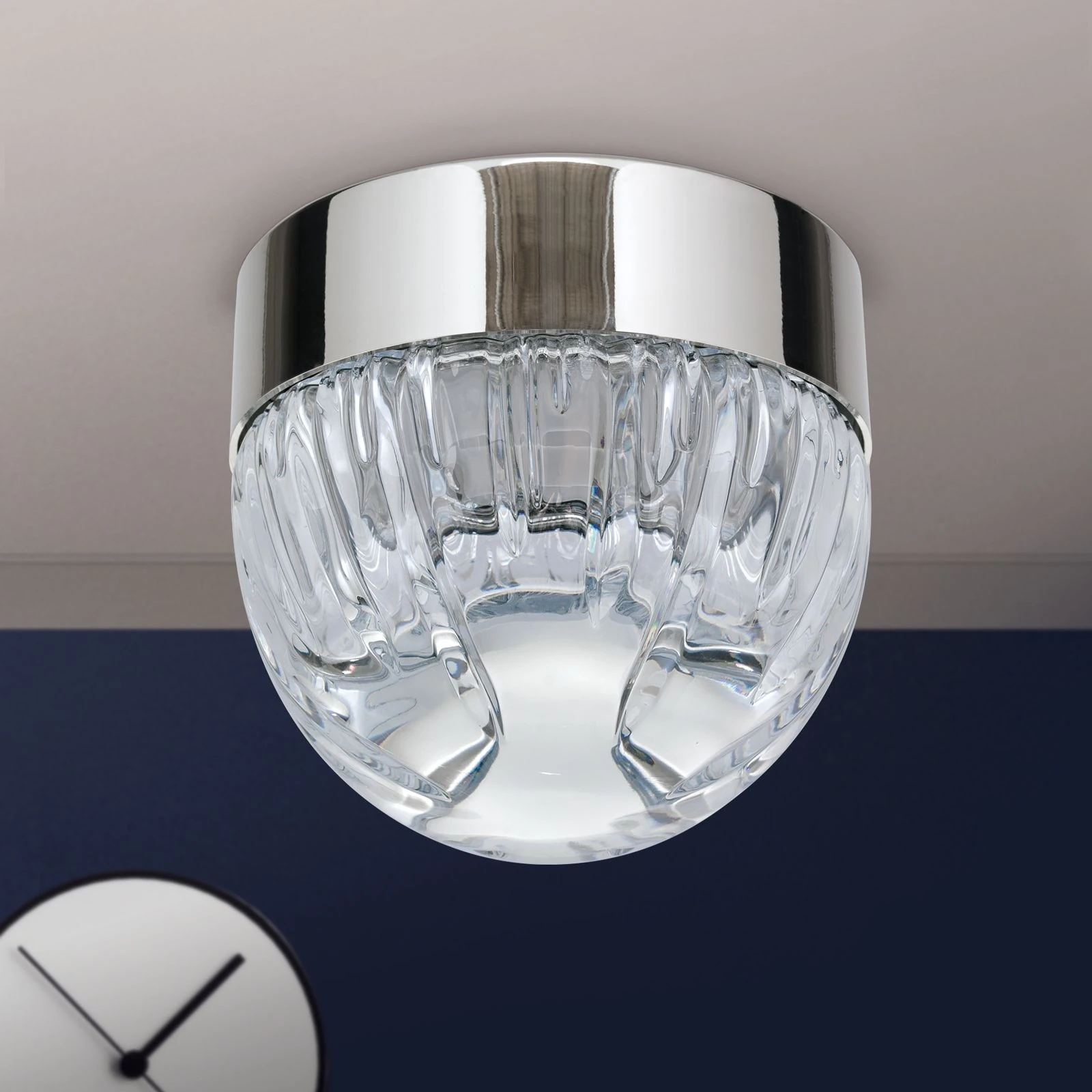 Plafonska lampa BALL, Ø 10 cm, nikl, prozirno kristalno staklo (ručno sečeno) - 3