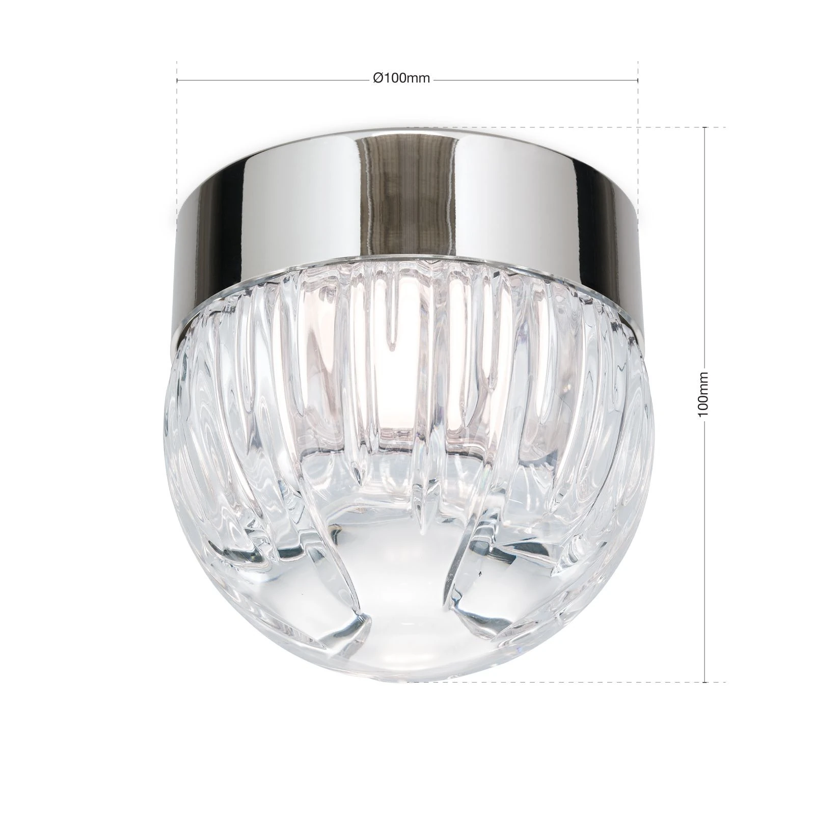 Plafonska lampa BALL, Ø 10 cm, nikl, prozirno kristalno staklo (ručno sečeno) - 7