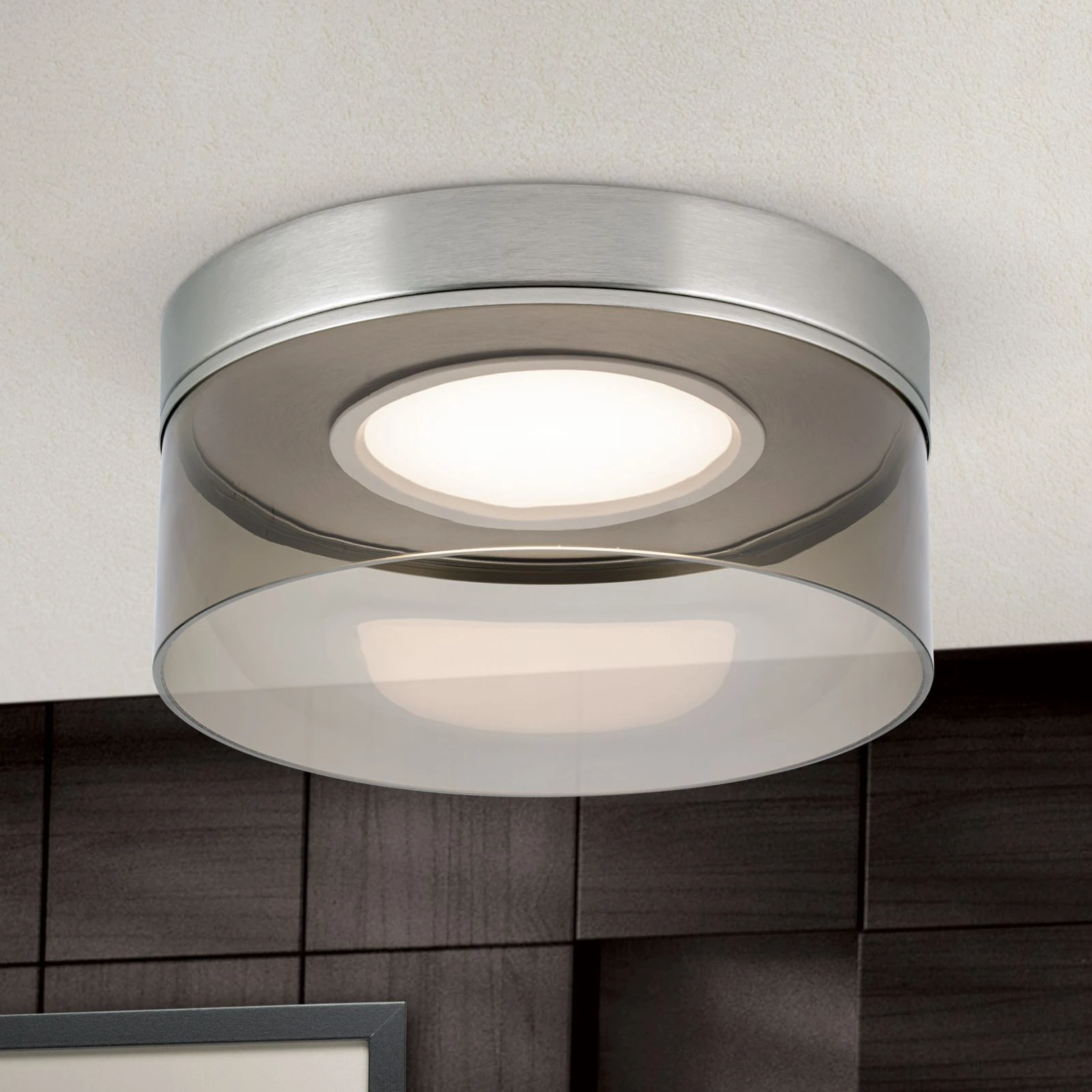 LED plafonska lampa FRANCIS, 30 cm, saten hrom - 1