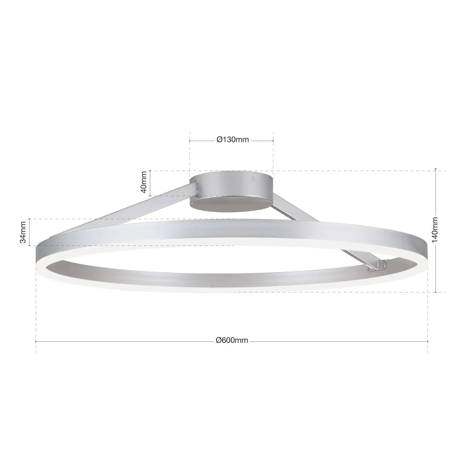 LED plafonska lampa VLOTTER, dimbabilna, titanijumska, Ø 60 cm - 7