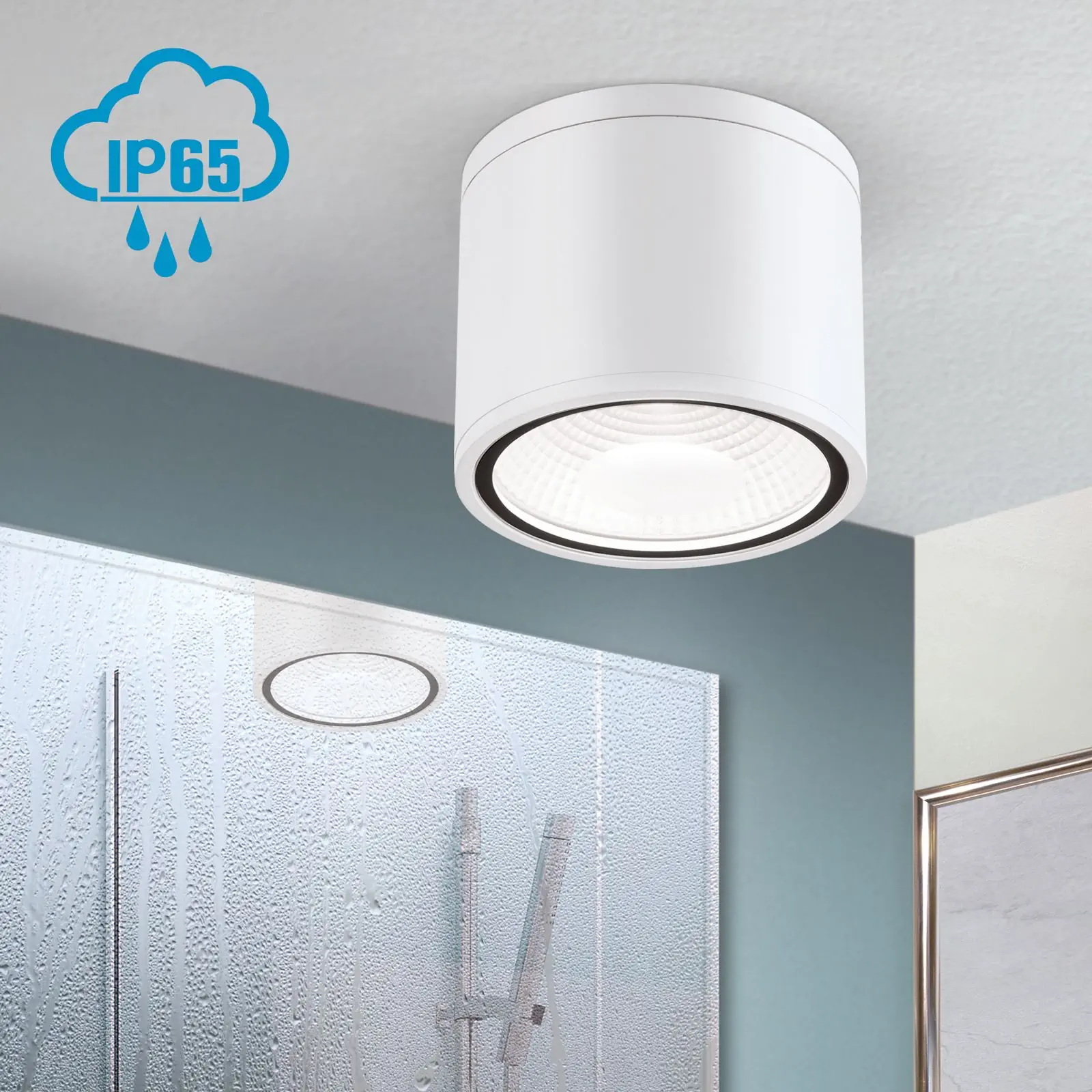 LED nadgradna spot lampa SPUTNIK, IP65, bela, Ø 14,5 cm