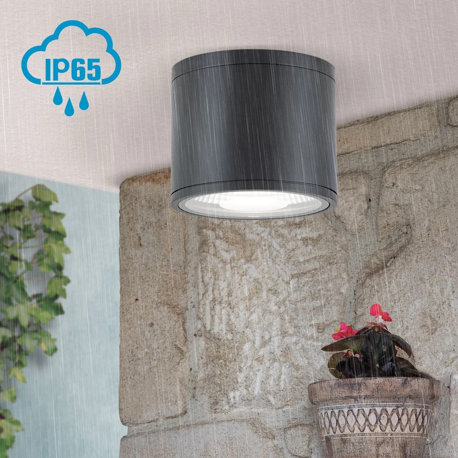 LED plafonska lampa SPUTNIK, IP65, crna, Ø 14,5 cm - 2