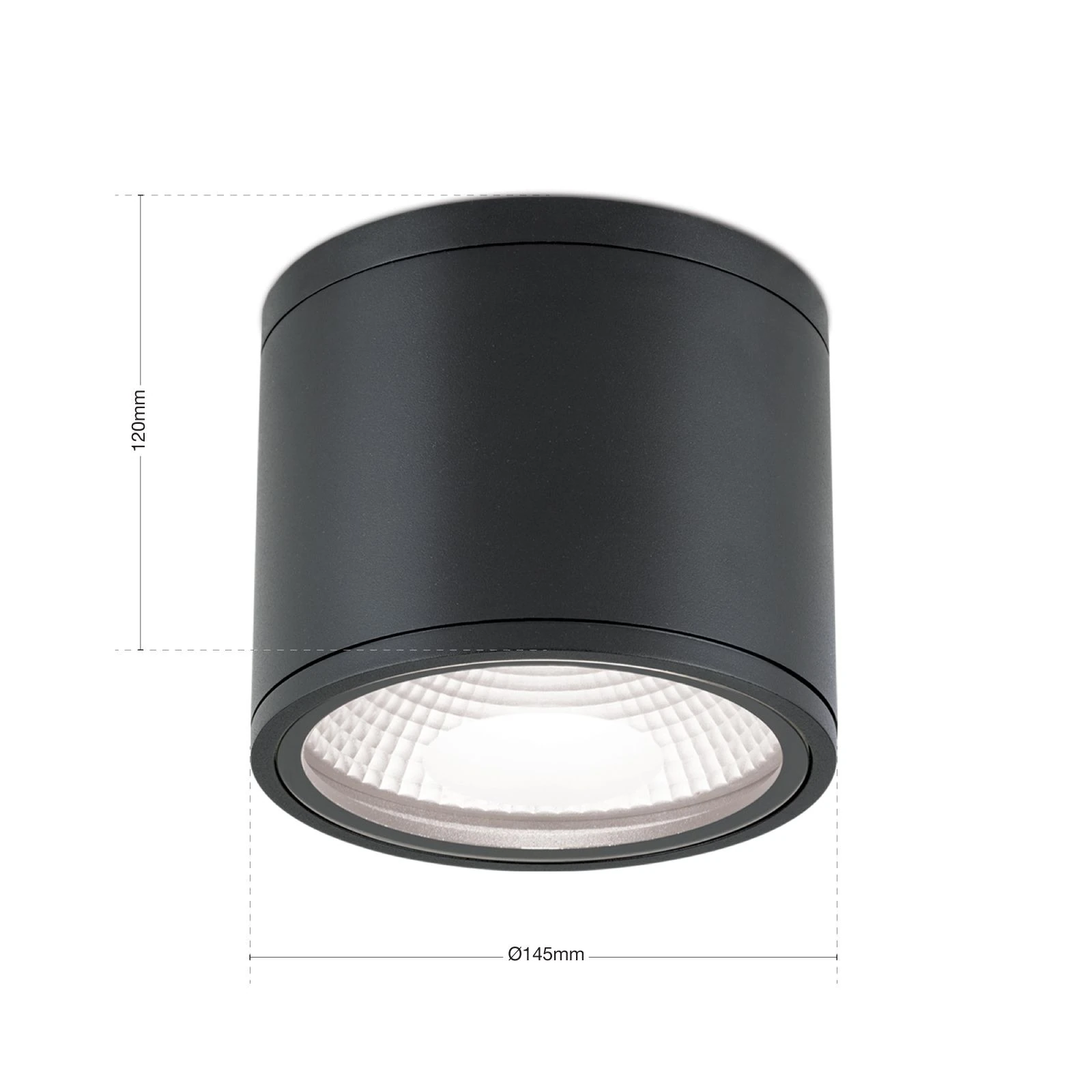 LED plafonska lampa SPUTNIK, IP65, crna, Ø 14,5 cm - 8