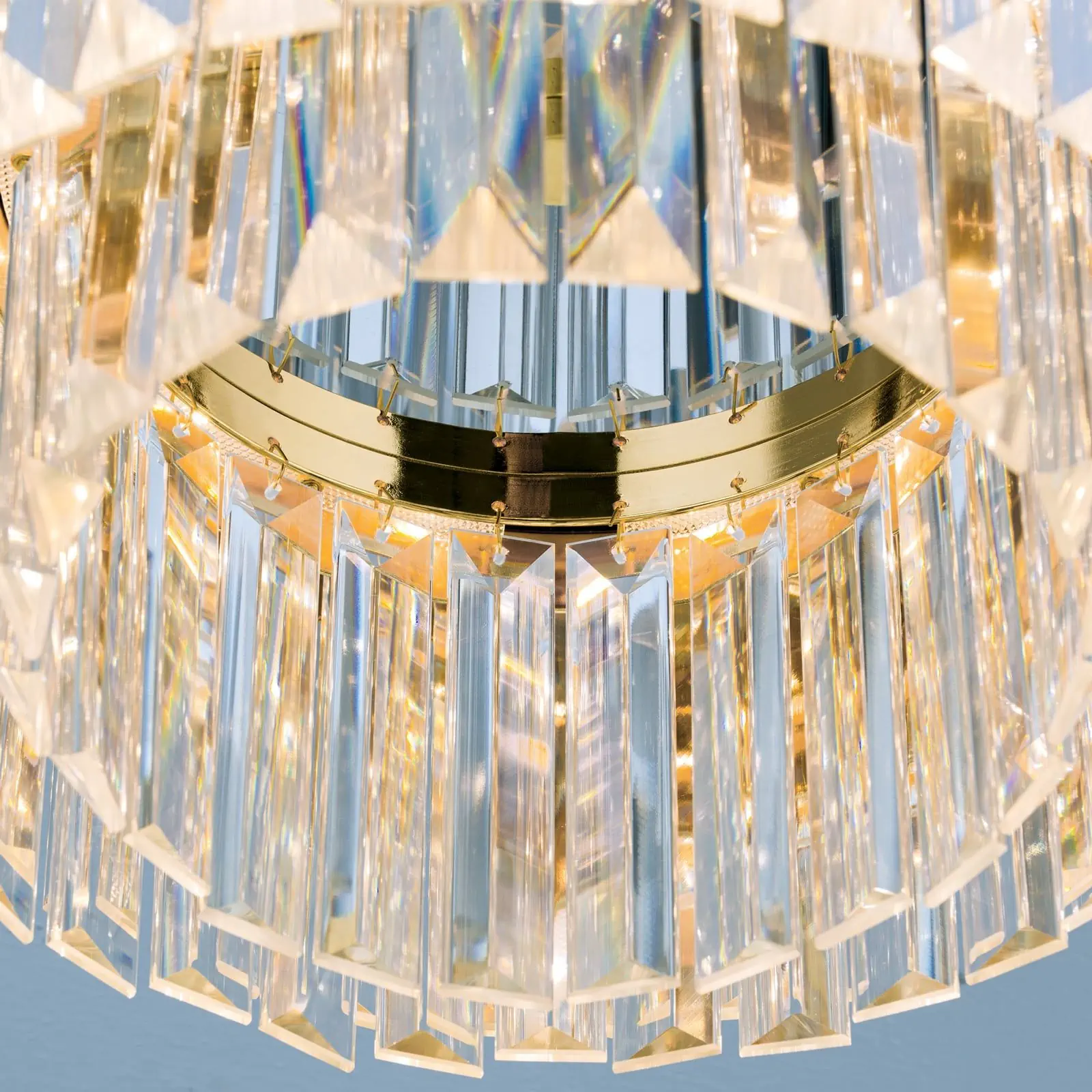 LED plafonska kristalna lampa PRISM, pozlaćena 24-karatnim zlatom, Ø 35 cm - 7