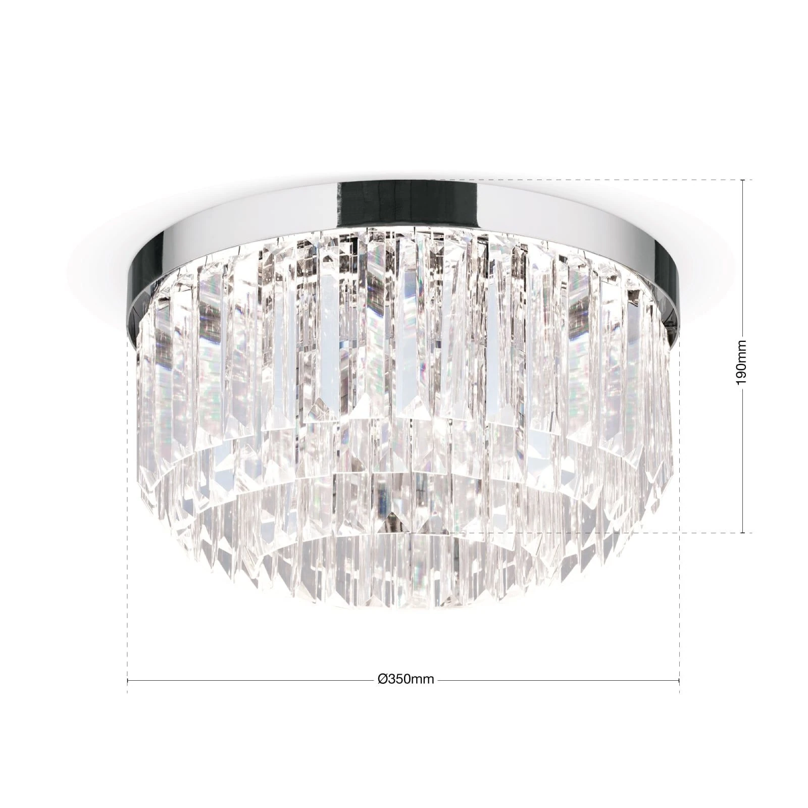 PRISM LED plafonska lampa, hrom, Ø 35 cm - 8
