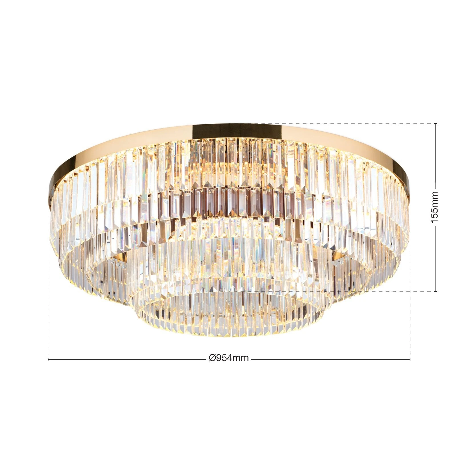 LED kristalni plafonski luster PRISM, 24-karatno pozlaćen, Ø 95 cm - 8