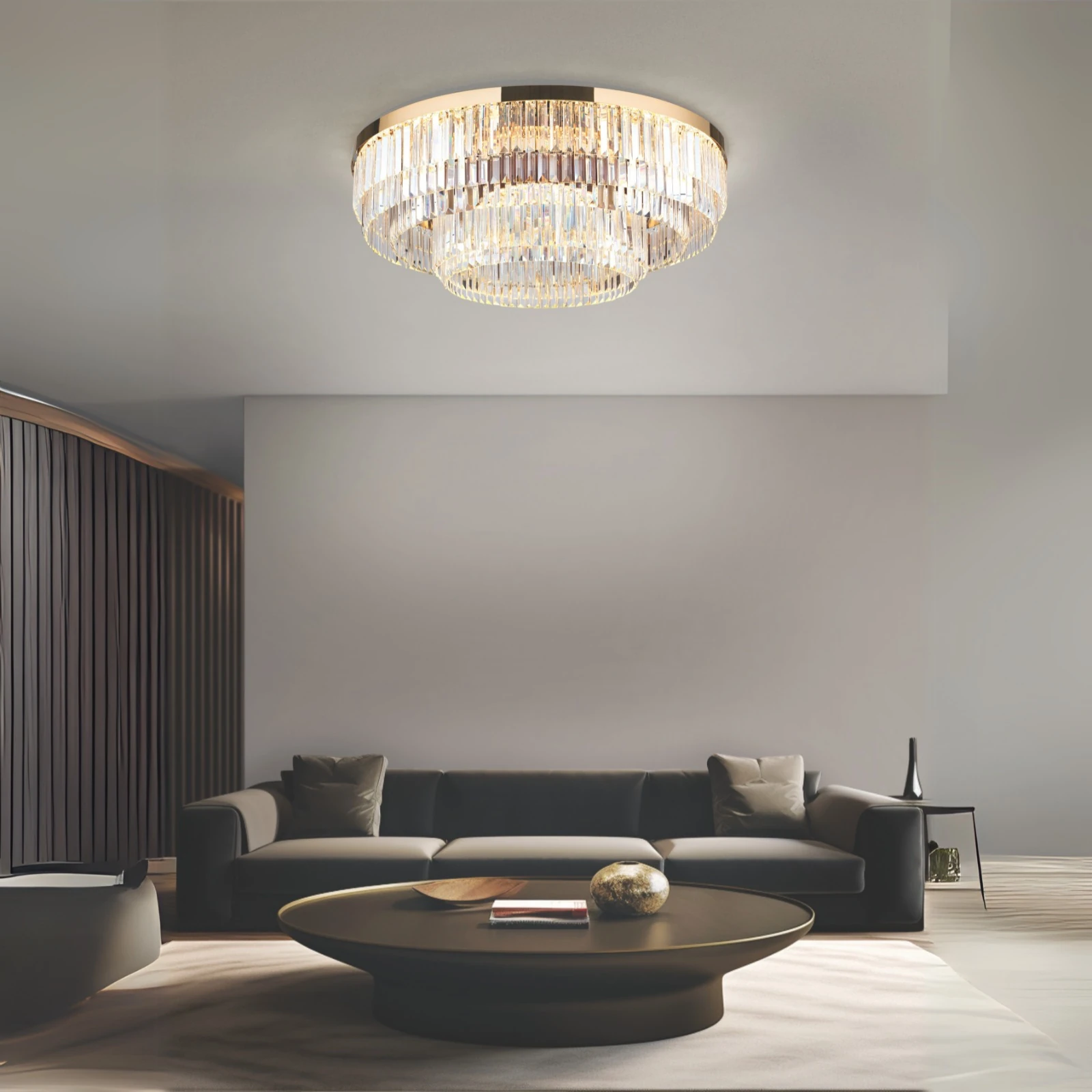 LED kristalni plafonski luster PRISM, 24-karatno pozlaćen, Ø 95 cm - 9