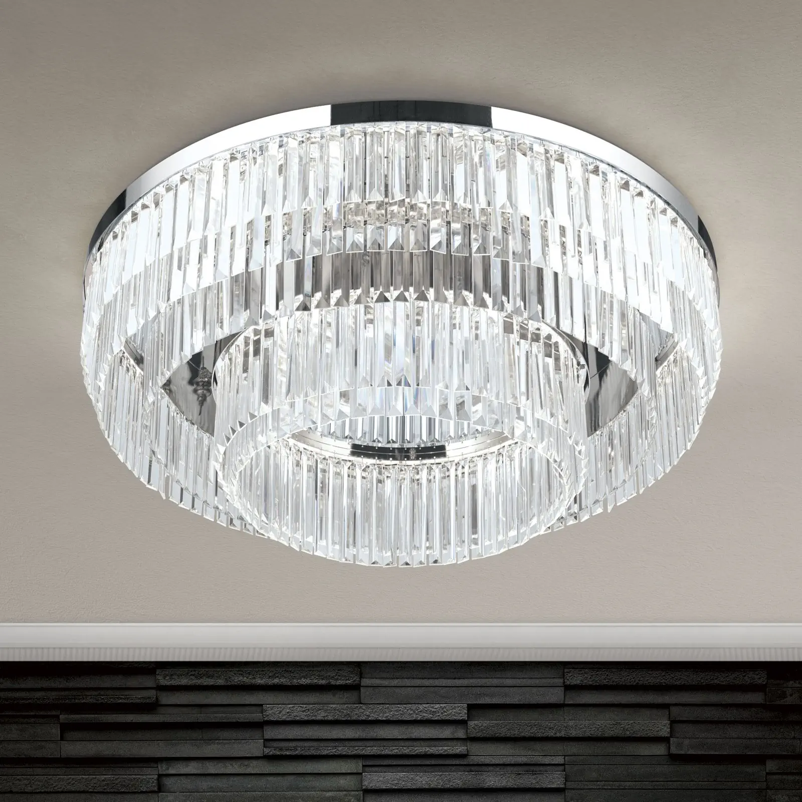 LED plafonska kristalna lampa PRISM, hromirana, Ø 95cm - 2