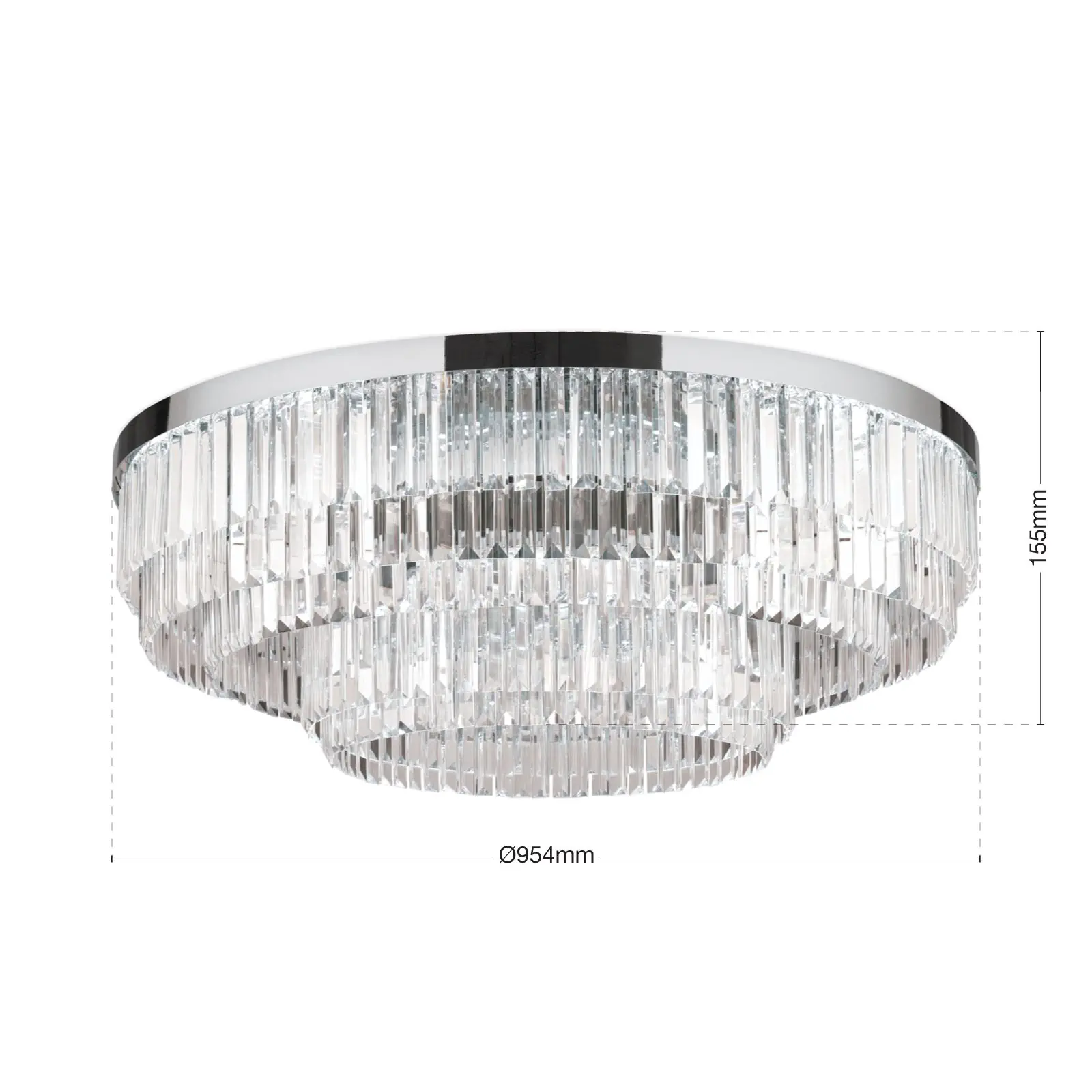 LED plafonska kristalna lampa PRISM, hromirana, Ø 95cm - 7