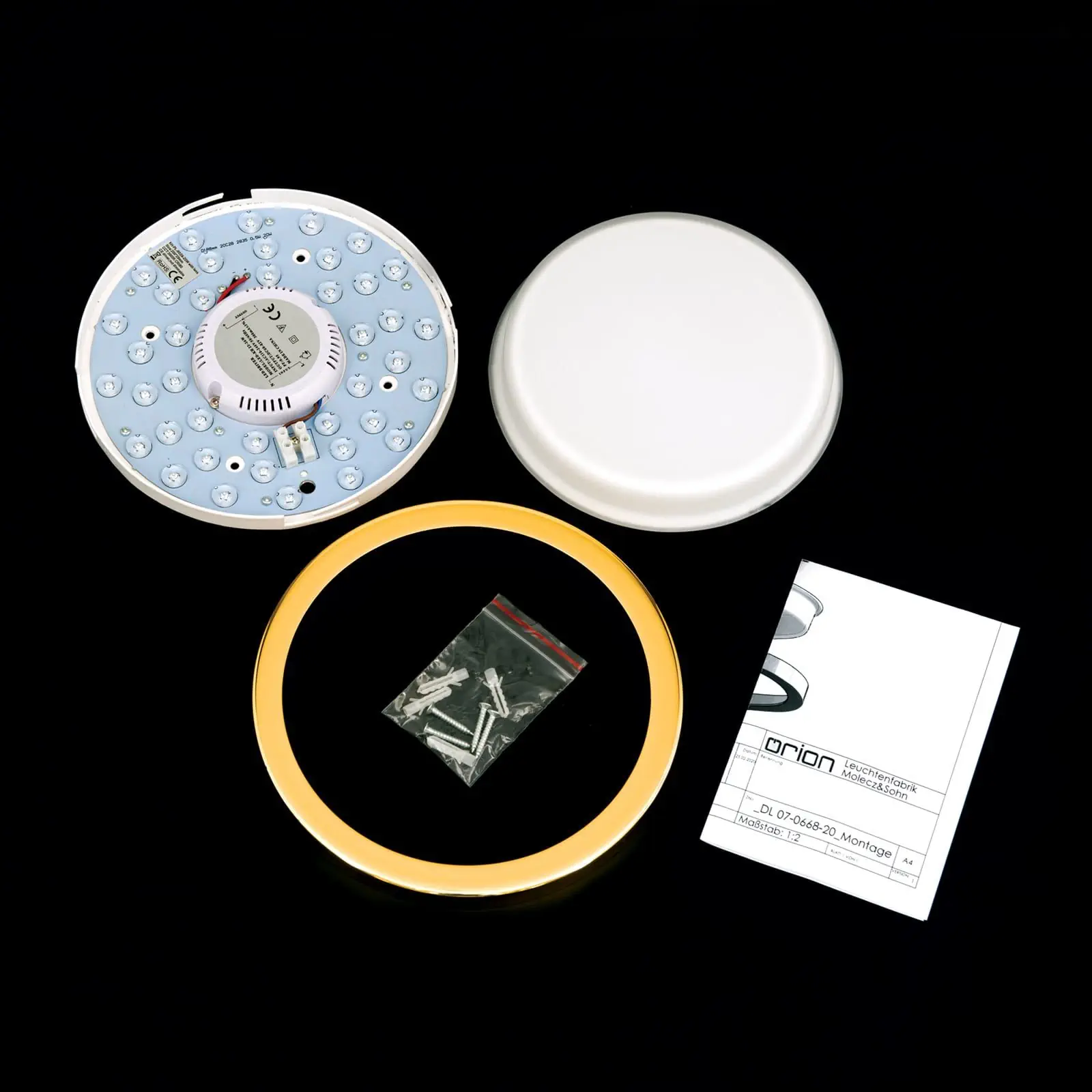 LED plafonska lampa LEROX, zlatna, Ø 20 cm - 8