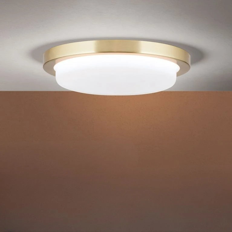 LED plafonska lampa LEROX, mat mesing, Ø 20 cm