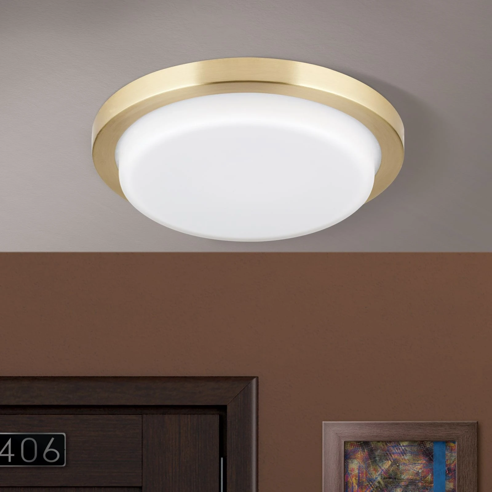 LED plafonska lampa LEROX, mat mesing, Ø 20 cm - 3