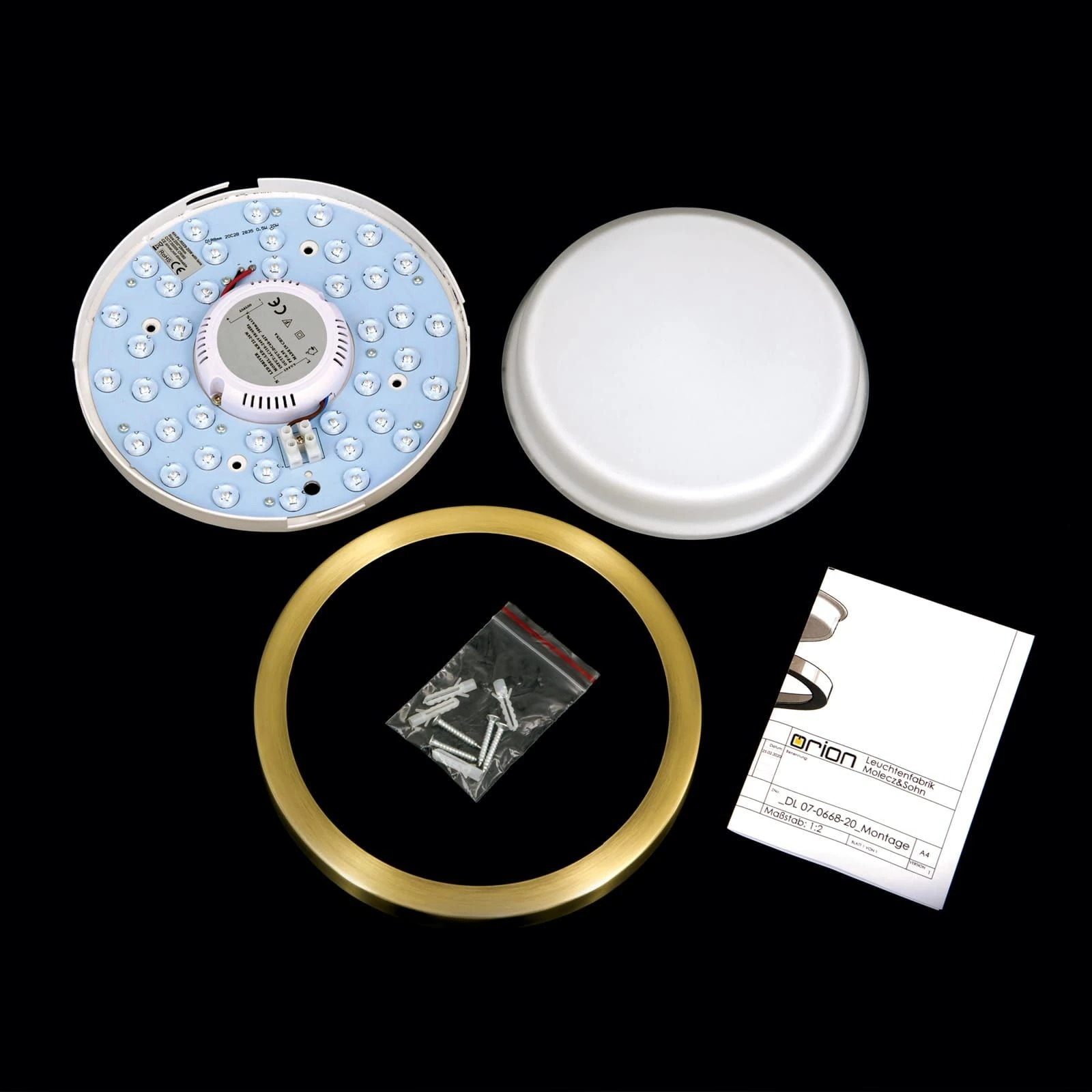 LED plafonska lampa LEROX, antik mesing, Ø 20 cm - 8