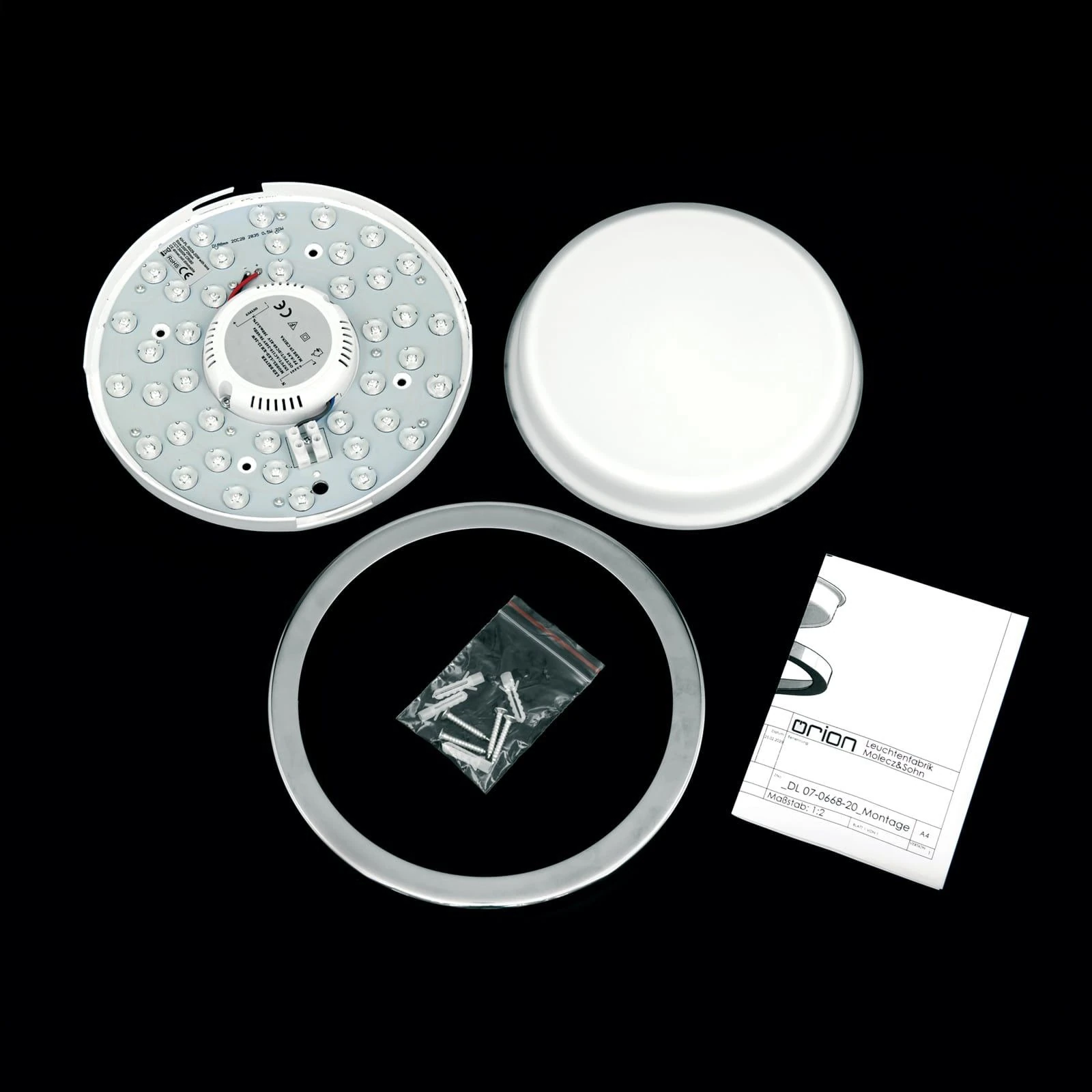 LED plafonska lampa LEROX, hrom, Ø 20 cm - 8