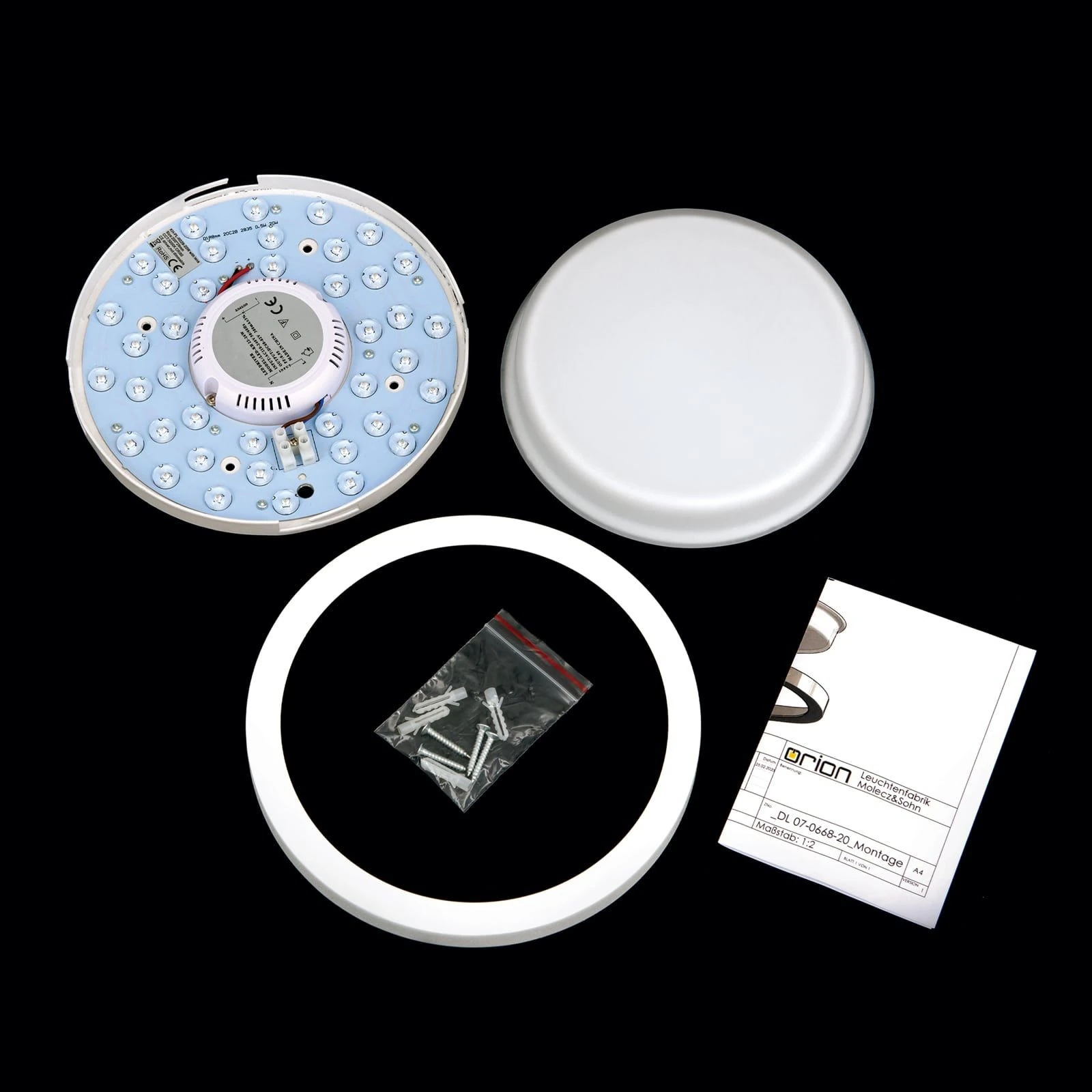 LED plafonska lampa LEROX, bela, Ø 20 cm - 8