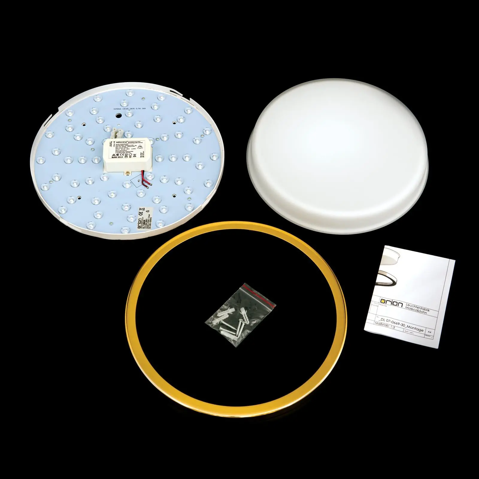 LED plafonska lampa LEROX, zlatna, Ø 30 cm - 8