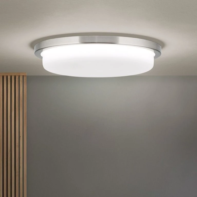 LED plafonska lampa LEROX, saten hrom, Ø 30 cm - 1