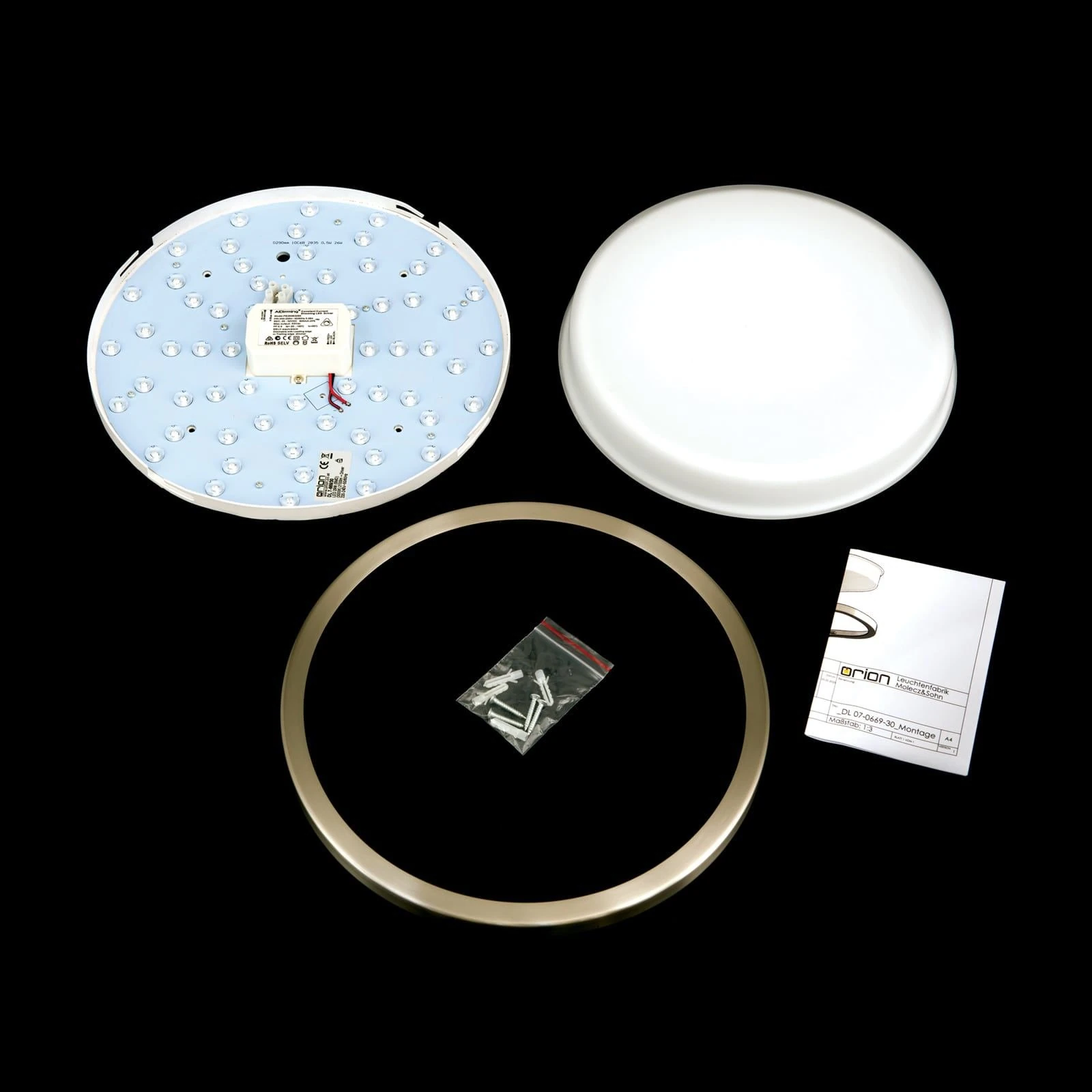 LED plafonska lampa LEROX, saten hrom, Ø 30 cm - 8