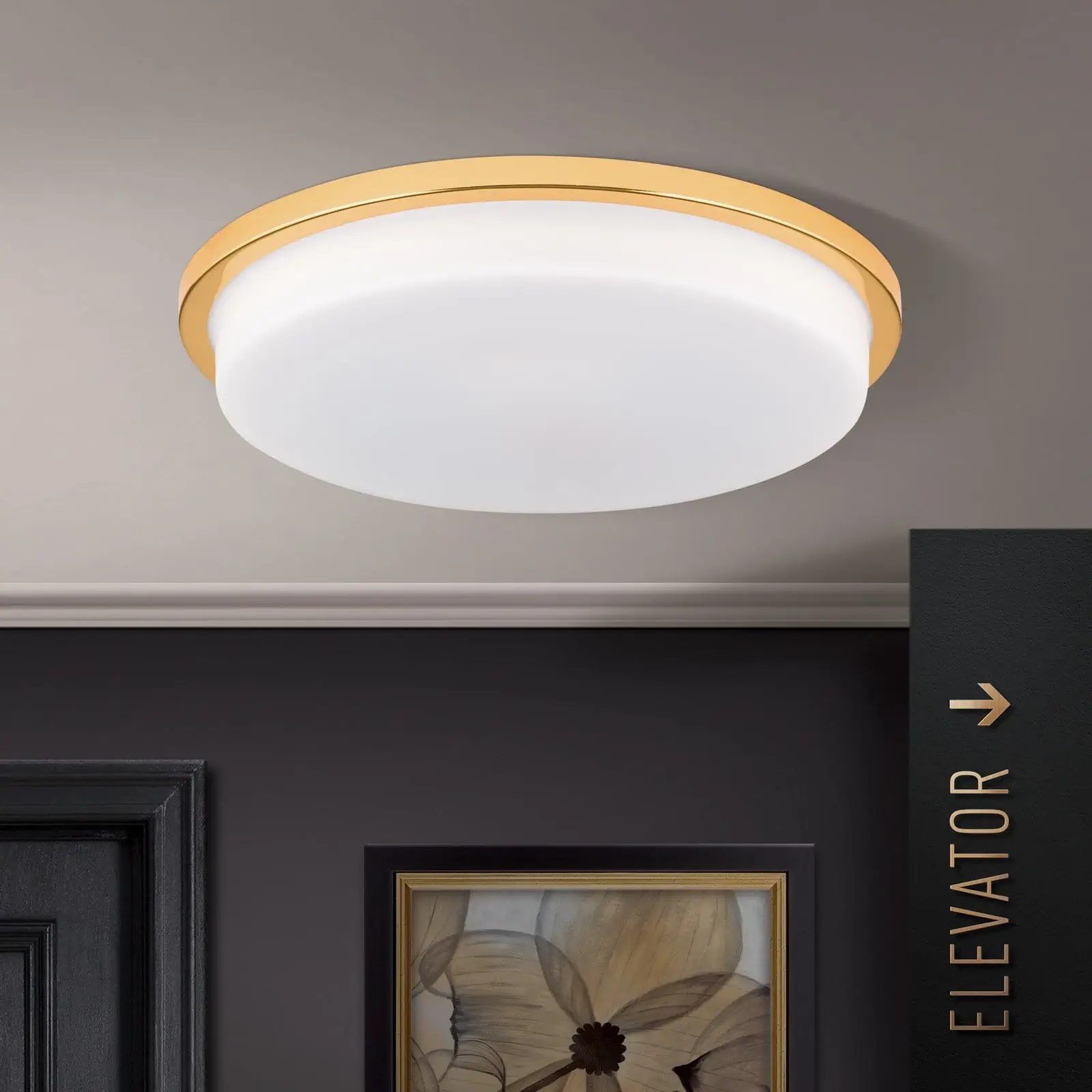 LED plafonska lampa LEROX, zlatna, Ø 40 cm - 3