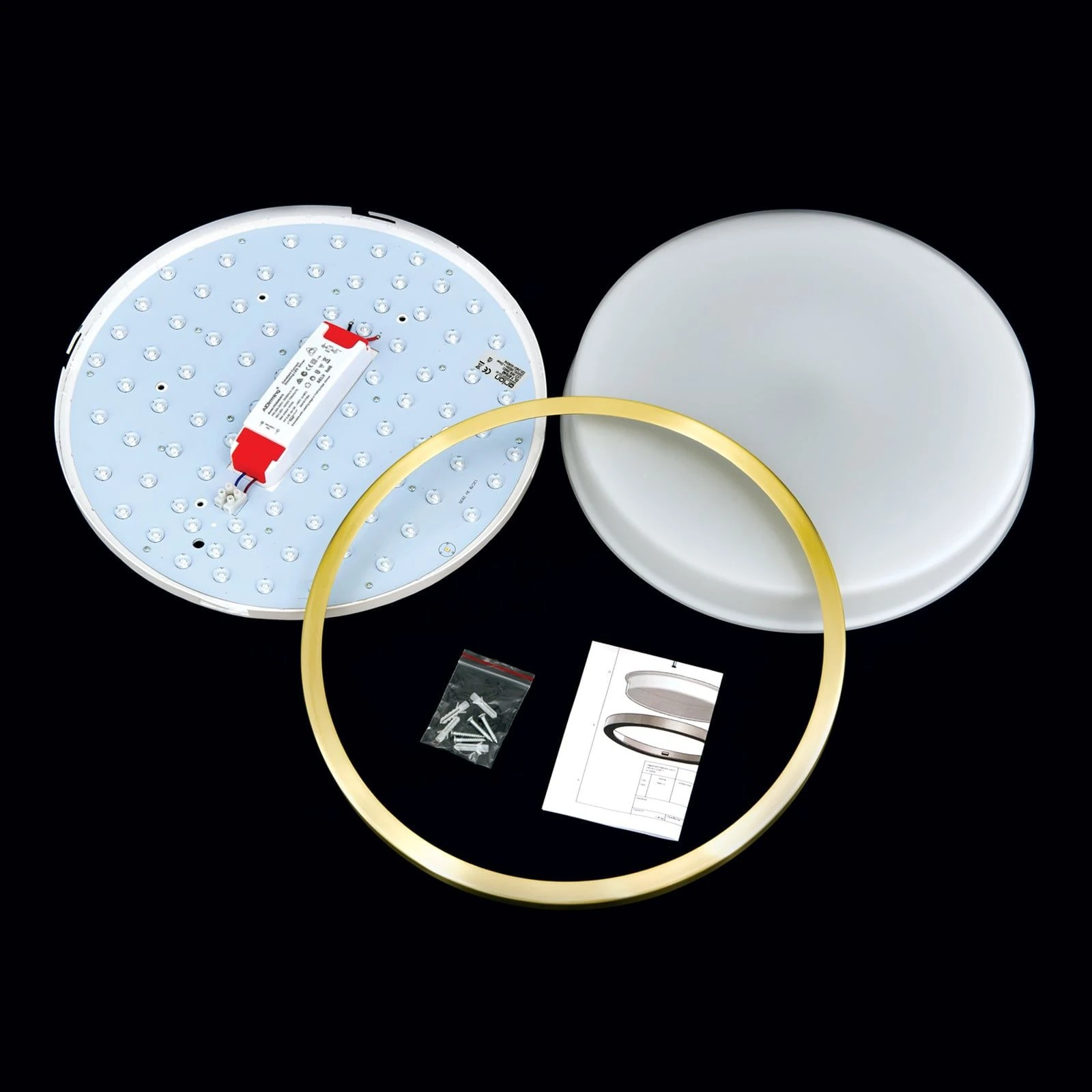 LED plafonska lampa LEROX, mat mesing, Ø 40 cm - 8