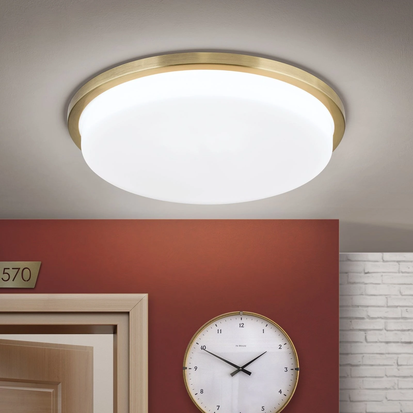 LED plafonska lampa LEROX, antik mesing, Ø 40 cm - 2